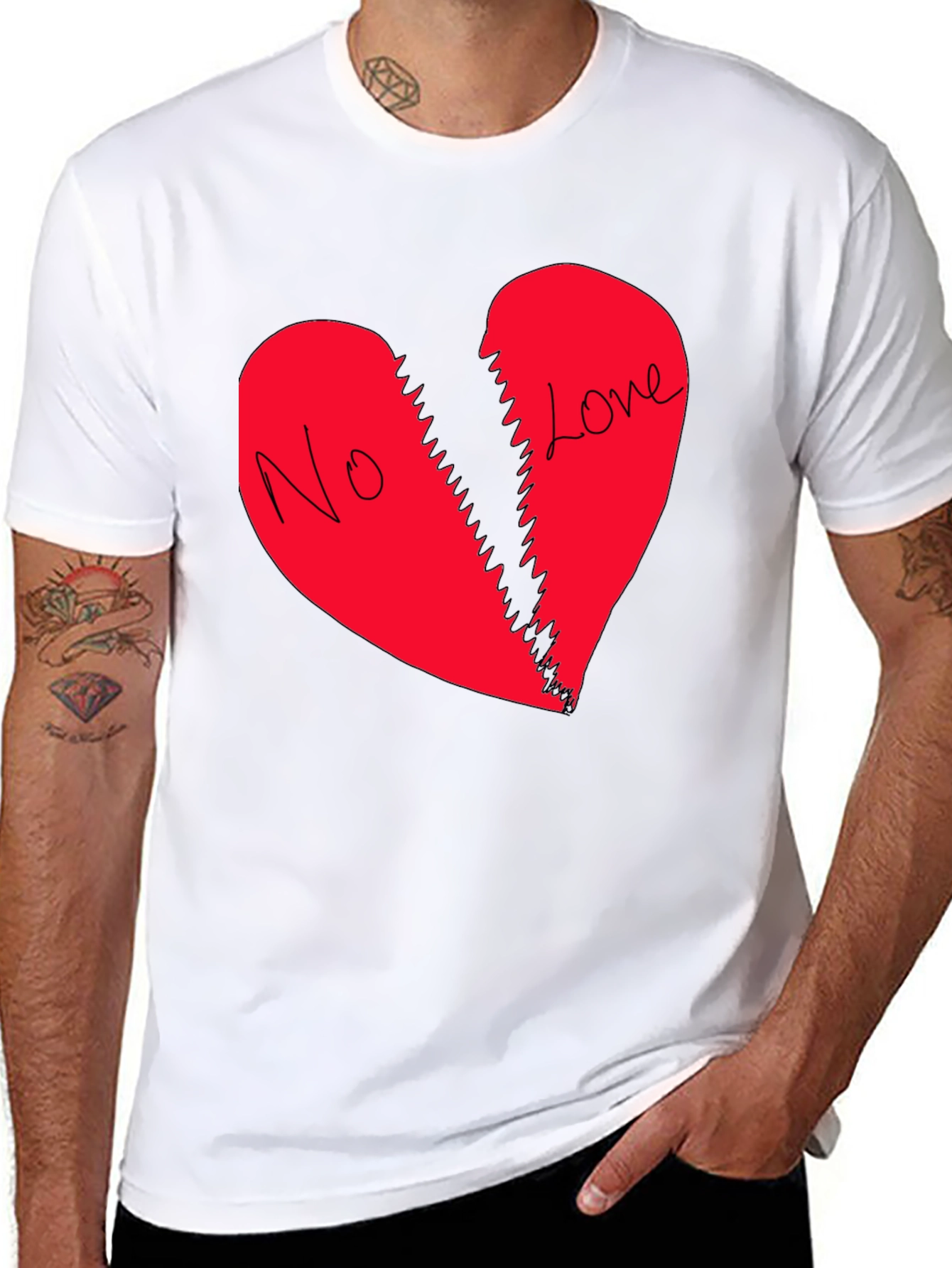 No Love Broken Heart Graphic T-Shirt