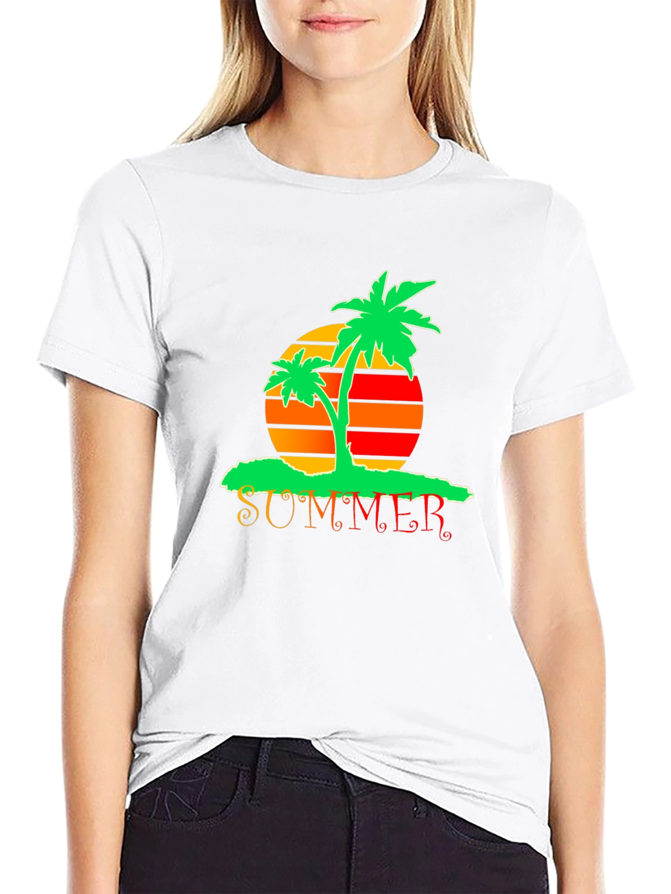 Summer Palm Tree Graphic T-Shirt