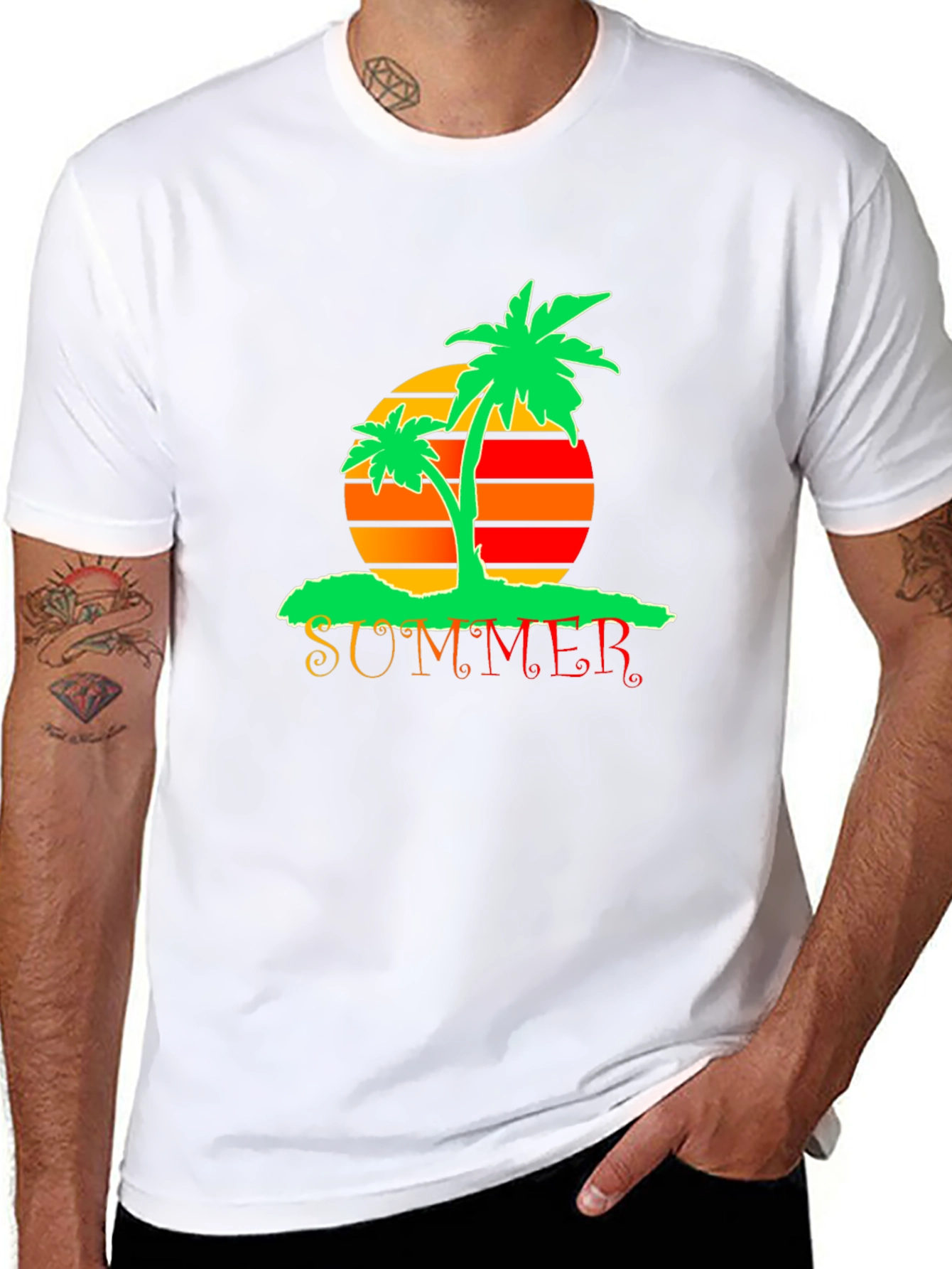Summer Palm Tree Graphic T-Shirt