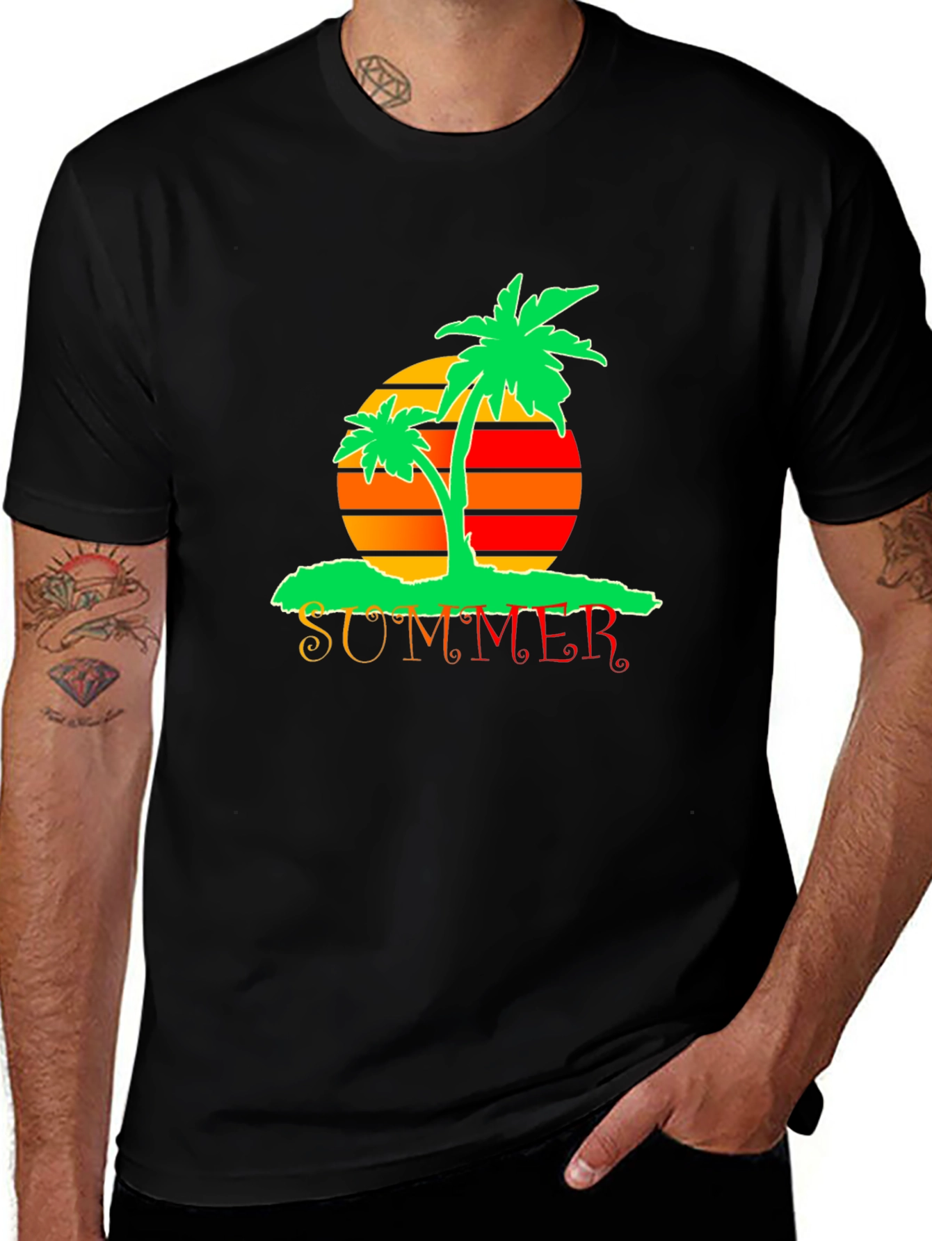 Summer Palm Tree Graphic T-Shirt