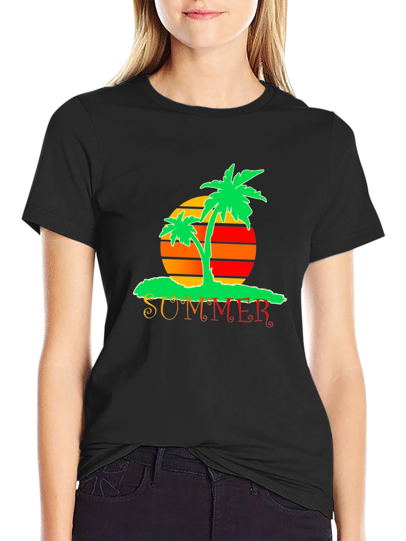 Summer Palm Tree Graphic T-Shirt