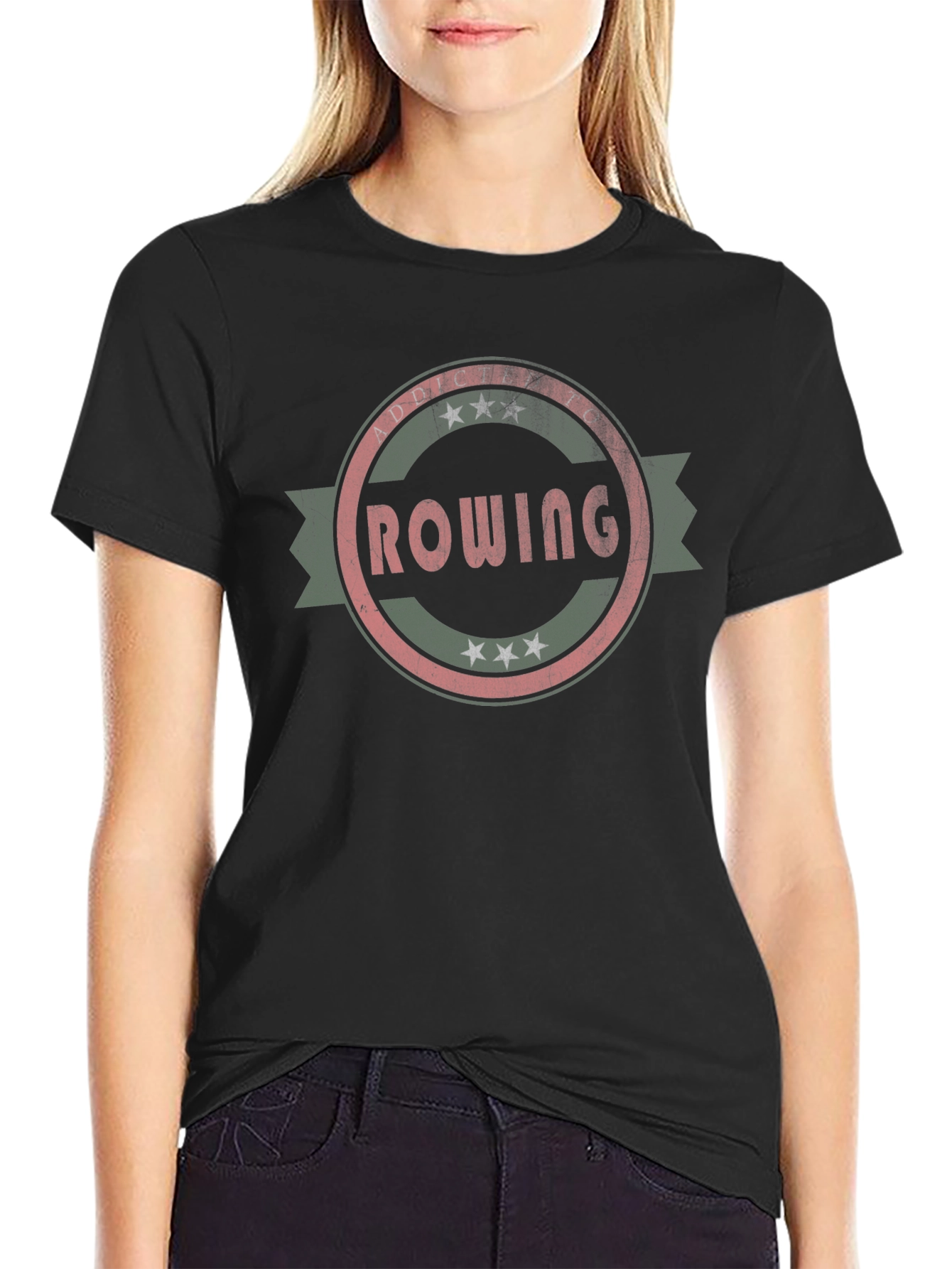 Rowing Addict Retro Style T-Shirt