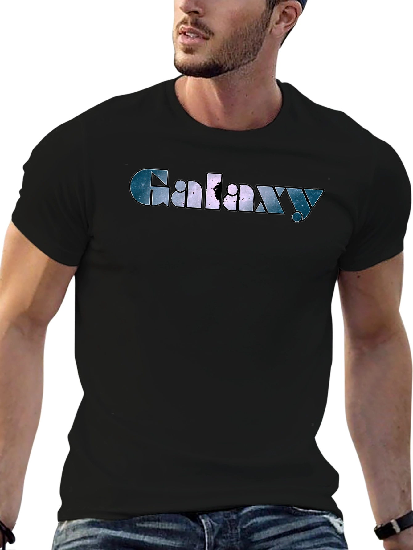Galaxy Graphic Black T-Shirt - Cosmic Style
