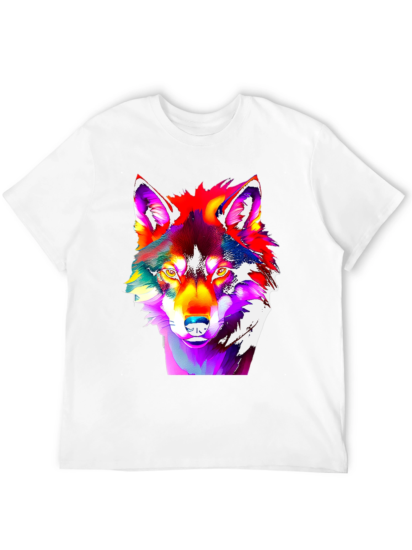Vivid Wolf Graphic Tee - Bold Art Print