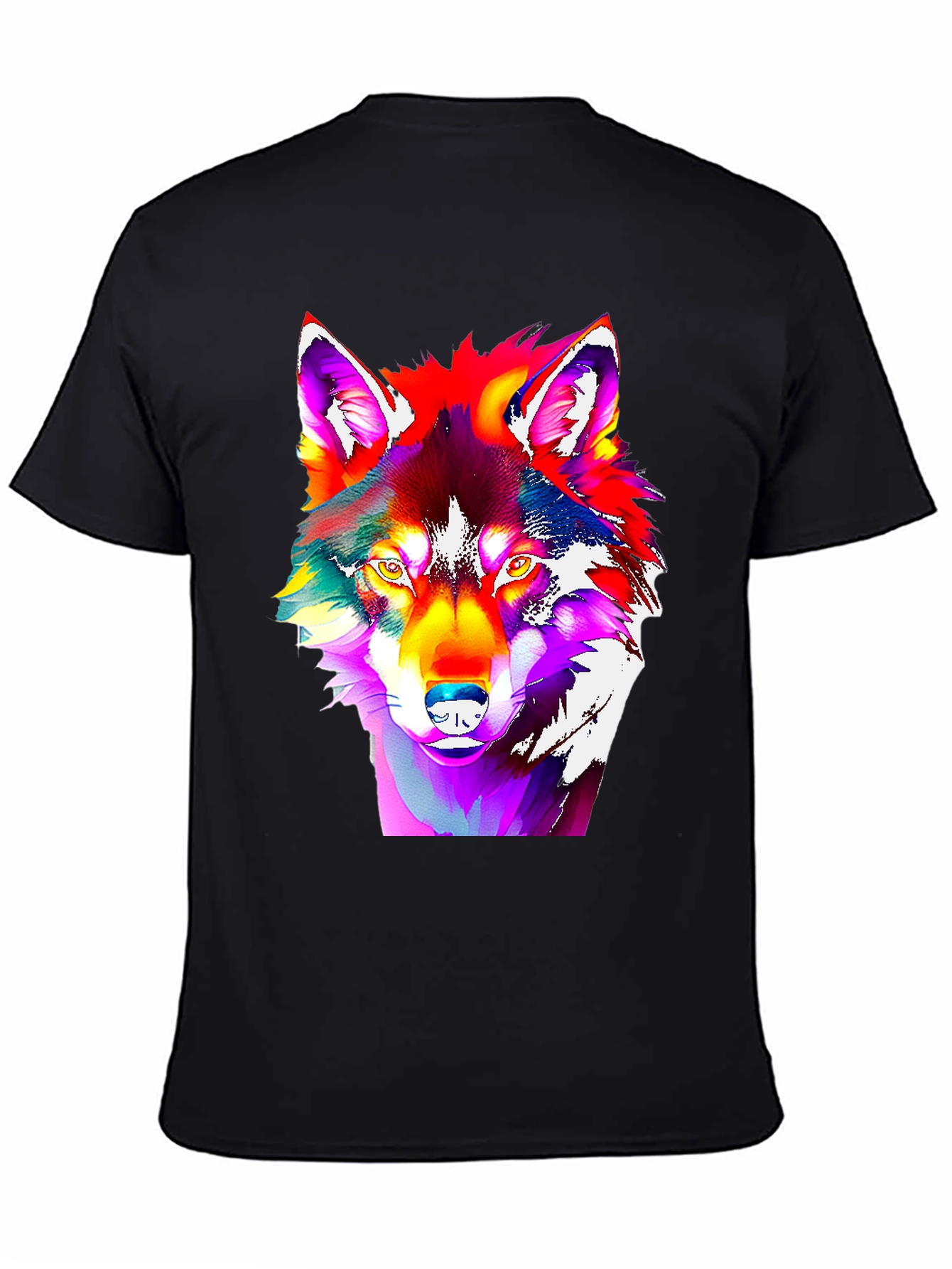 Vivid Wolf Graphic Tee - Bold Art Print