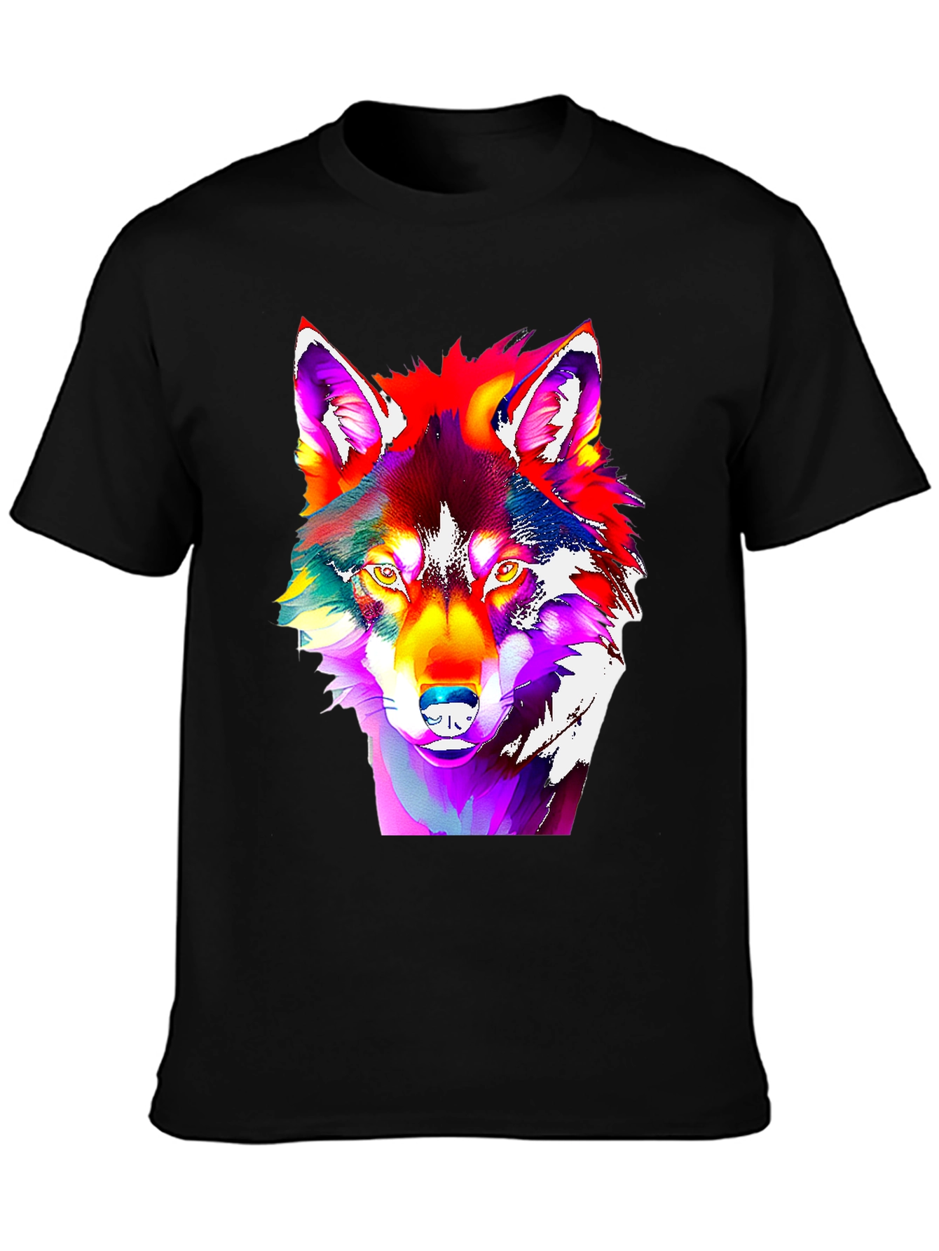Vivid Wolf Graphic Tee - Bold Art Print