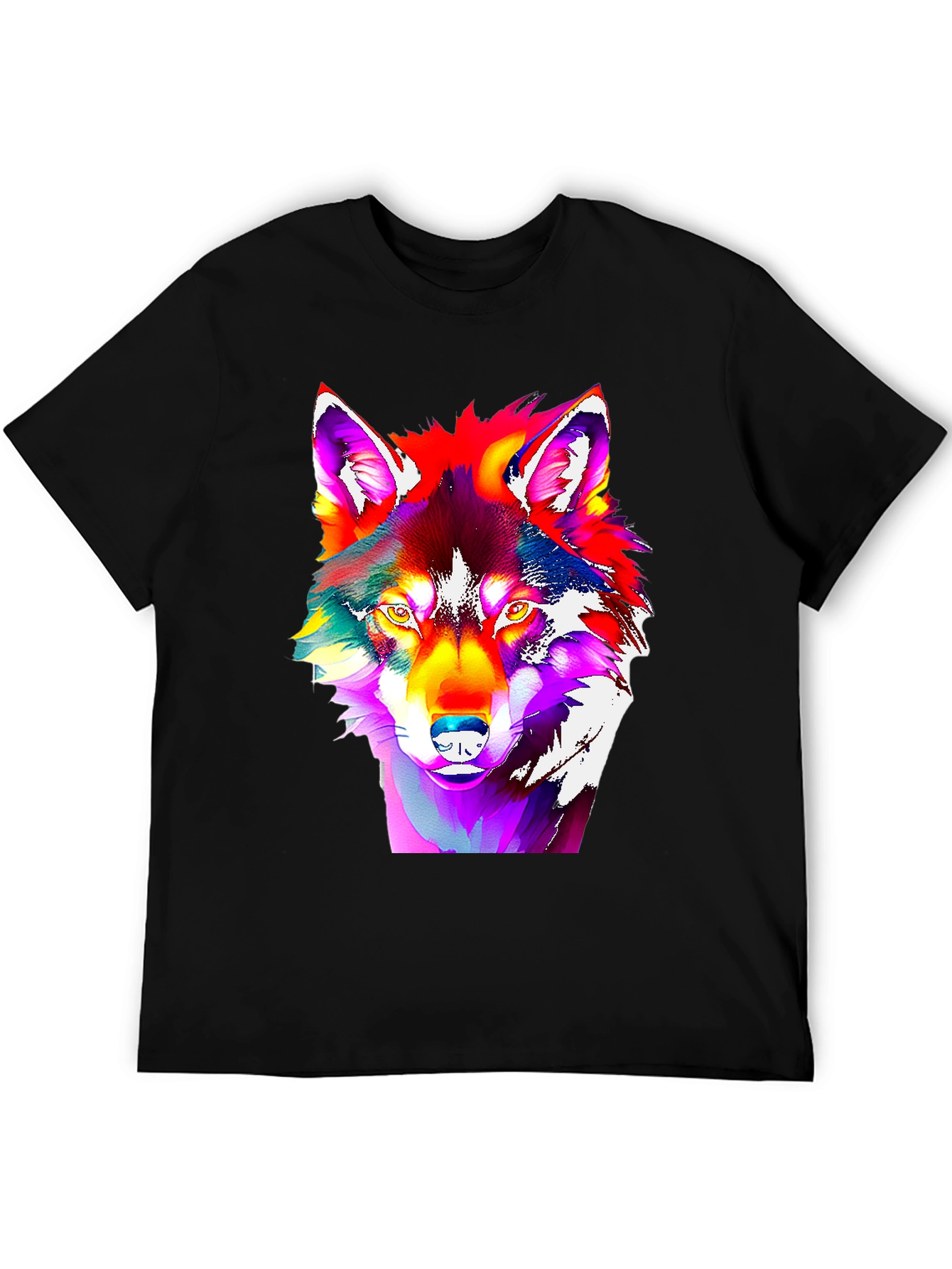 Vivid Wolf Graphic Tee - Bold Art Print
