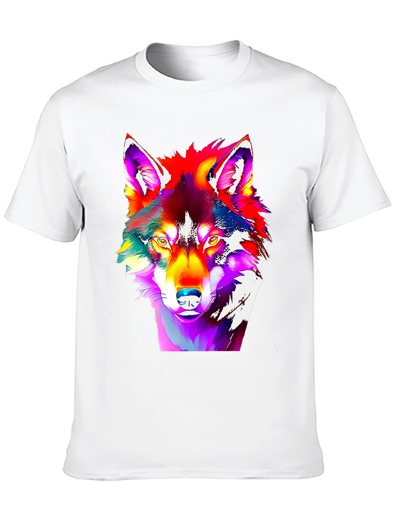 Vivid Wolf Graphic Tee - Bold Art Print