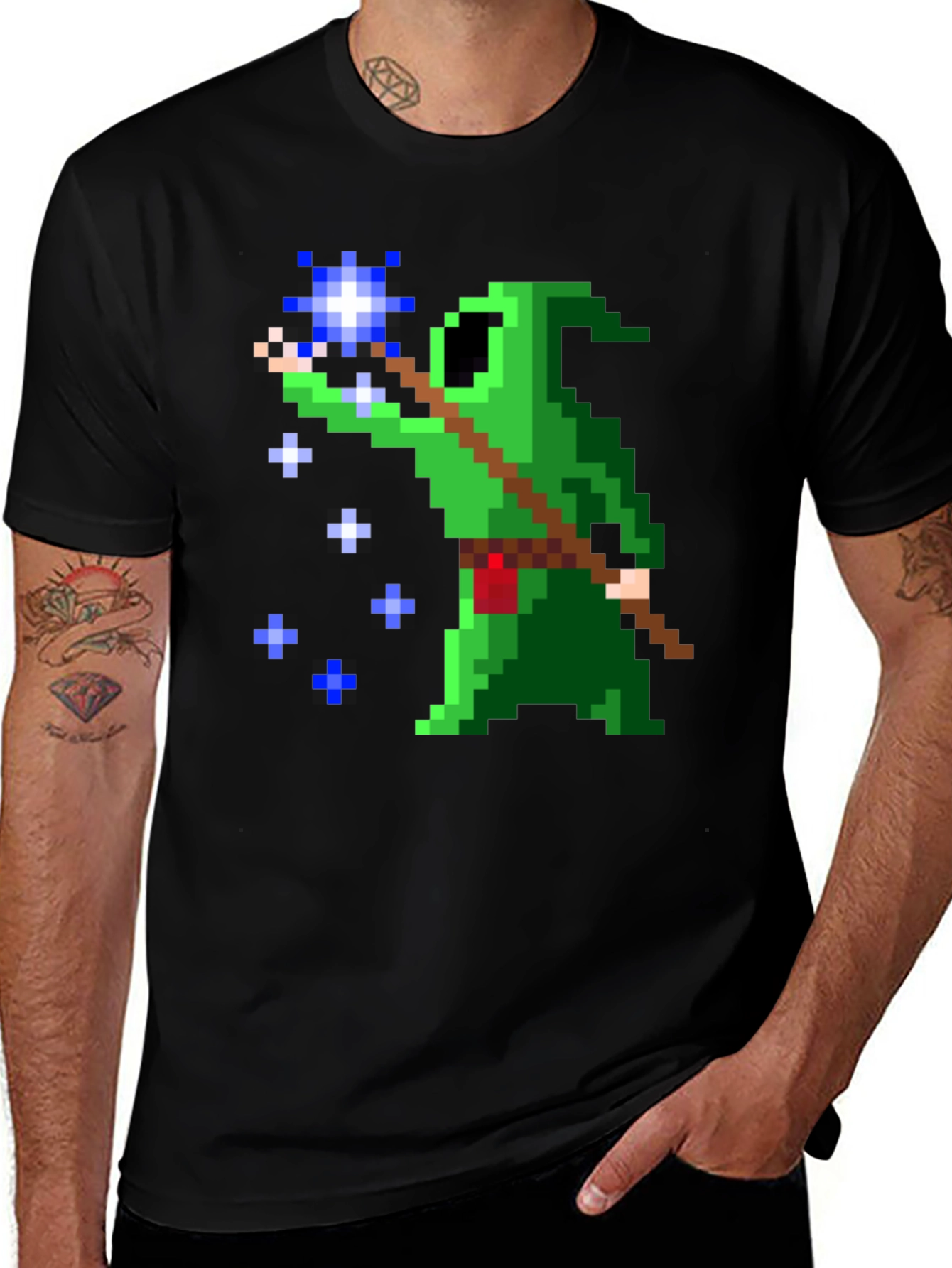 Pixel Art Wizard Graphic T-Shirt