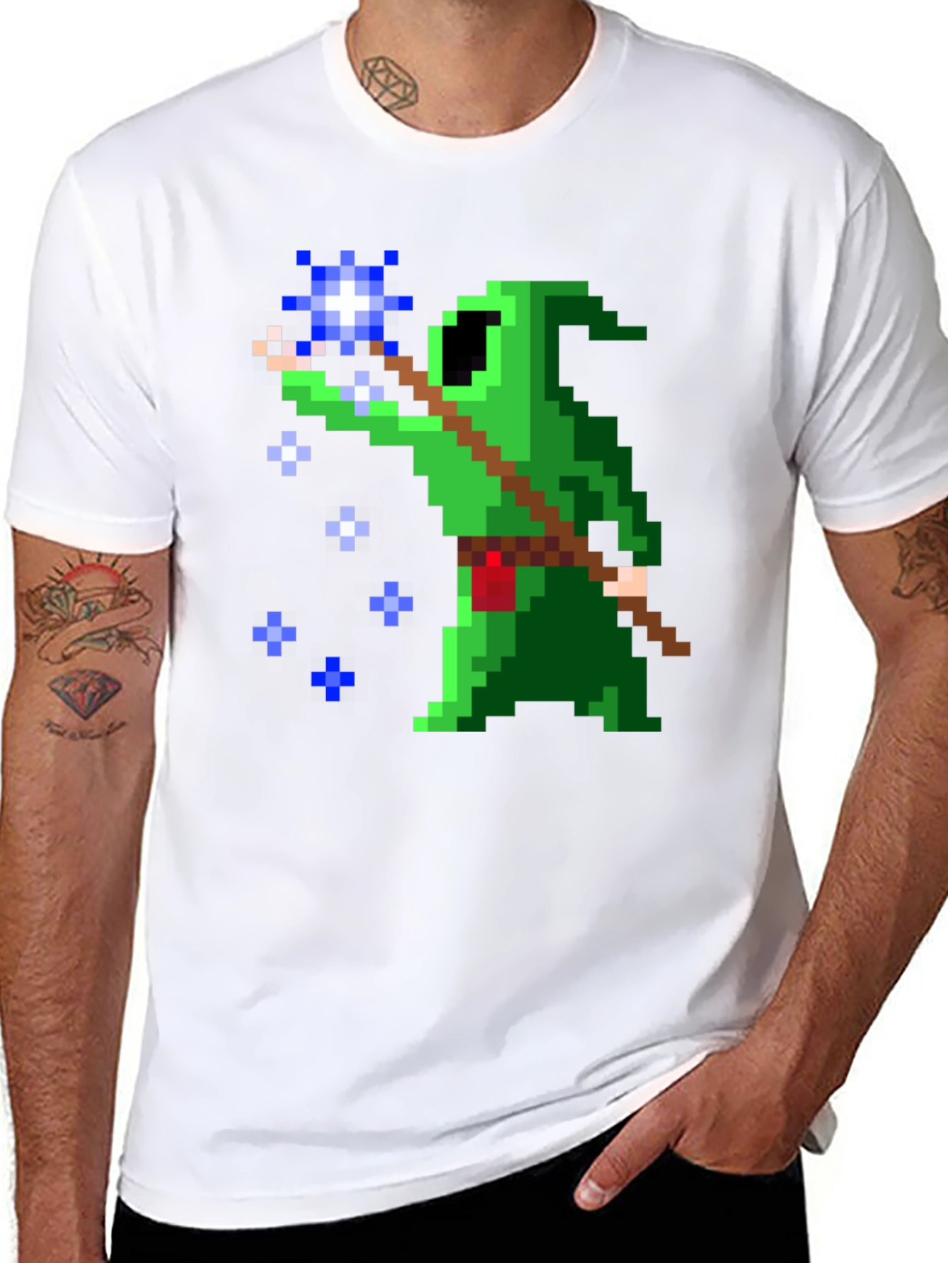 Pixel Art Wizard Graphic T-Shirt