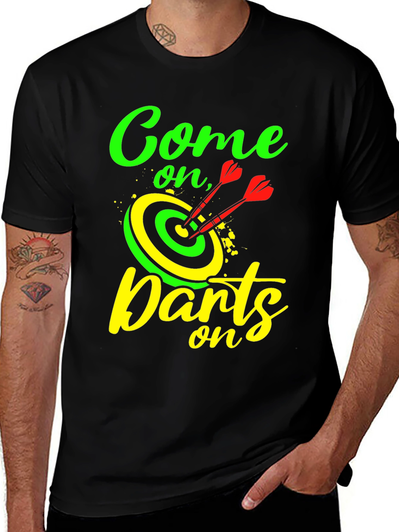 Come On Darts T-Shirt - Unique Darts Graphic Tee