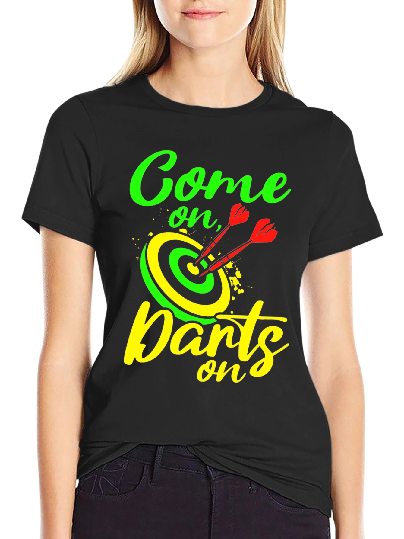 Come On Darts T-Shirt - Unique Darts Graphic Tee