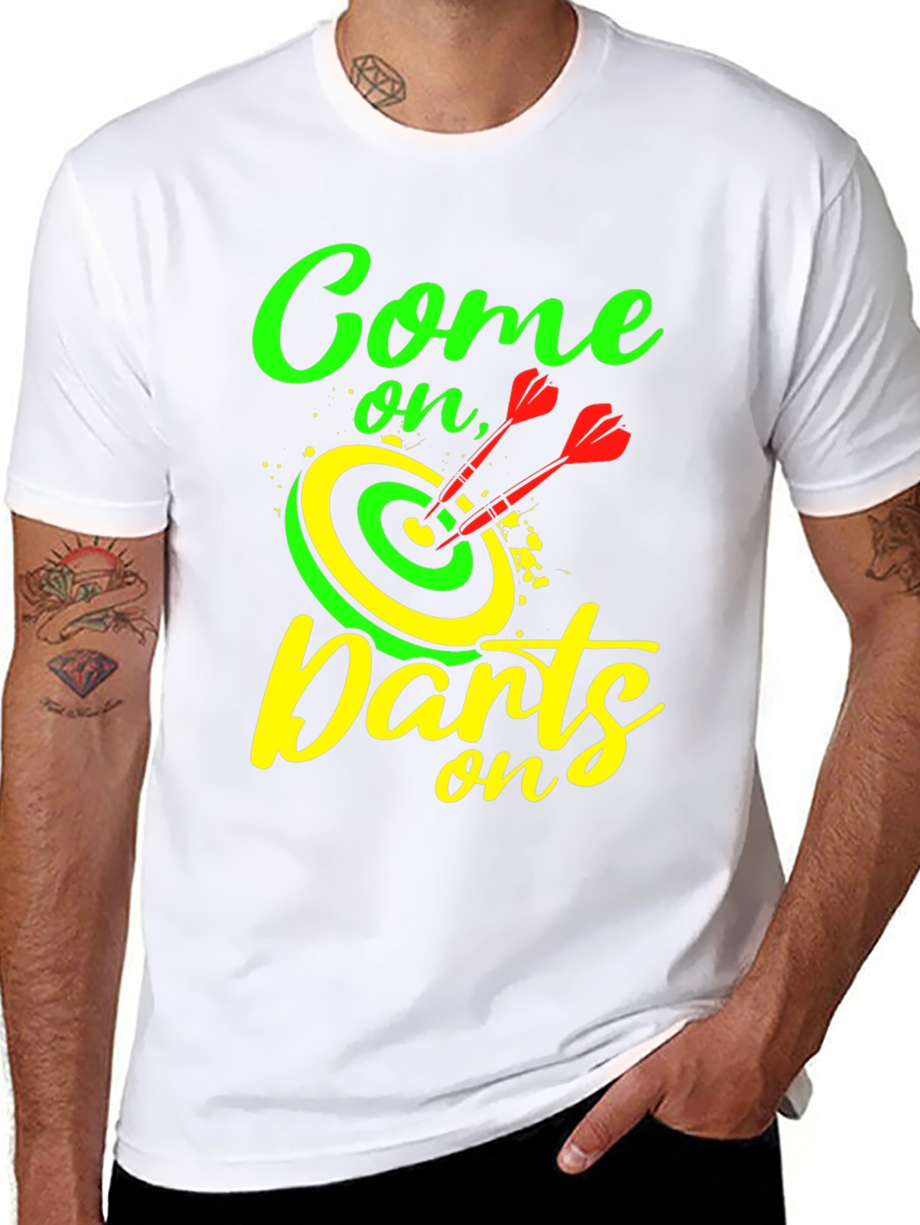 Come On Darts T-Shirt - Unique Darts Graphic Tee