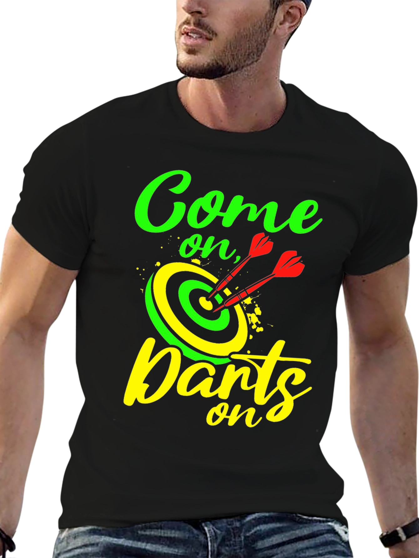 Come On Darts T-Shirt - Unique Darts Graphic Tee
