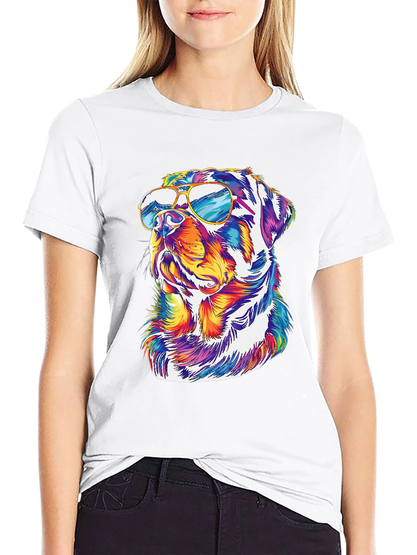 Cool Rottweiler T-Shirt - Dog with Sunglasses