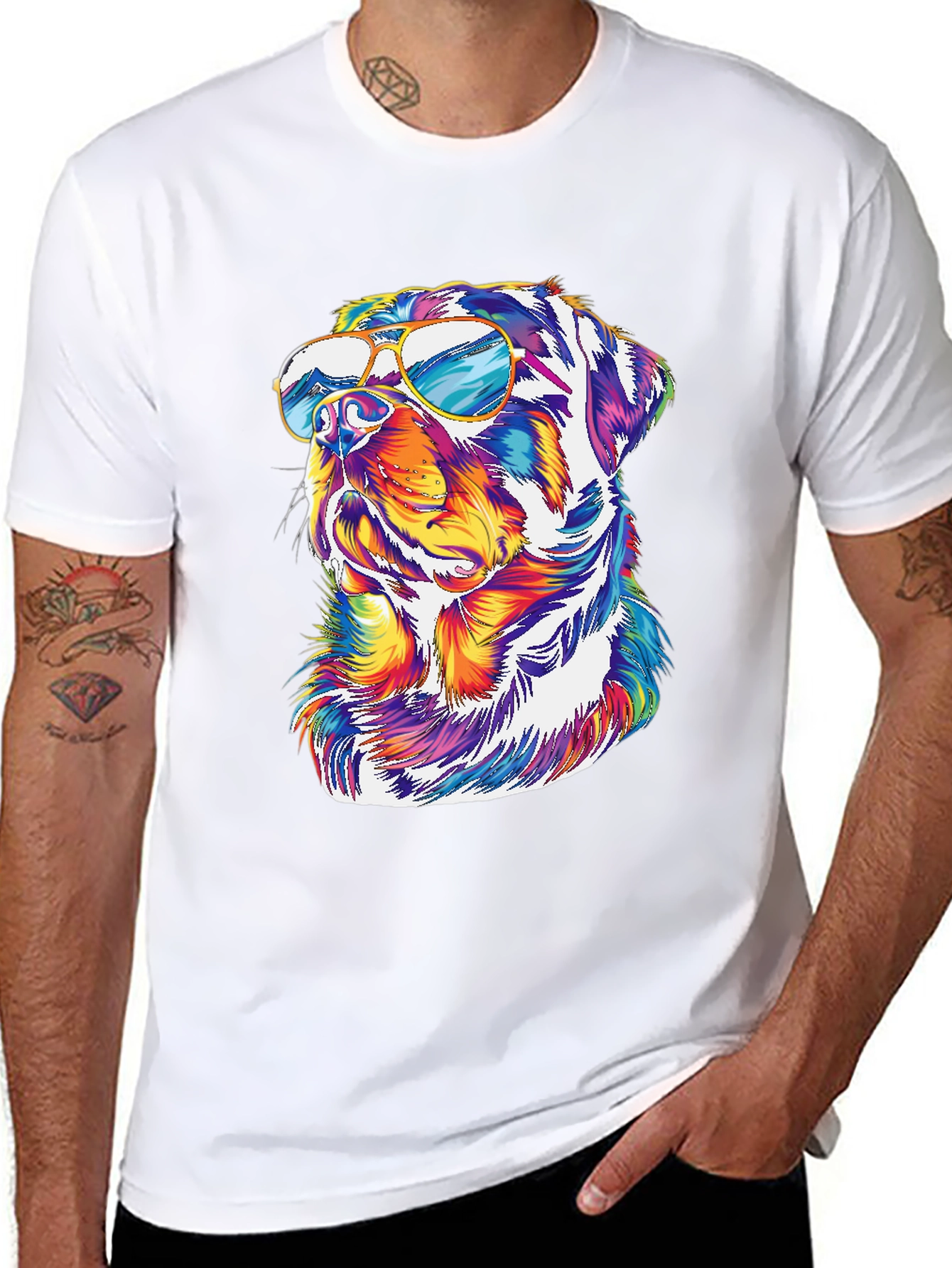 Cool Rottweiler T-Shirt - Dog with Sunglasses