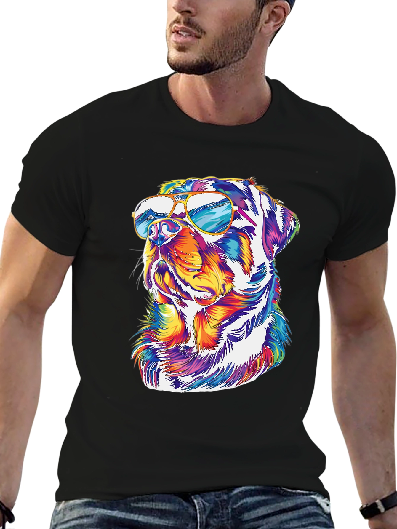 Cool Rottweiler T-Shirt - Dog with Sunglasses