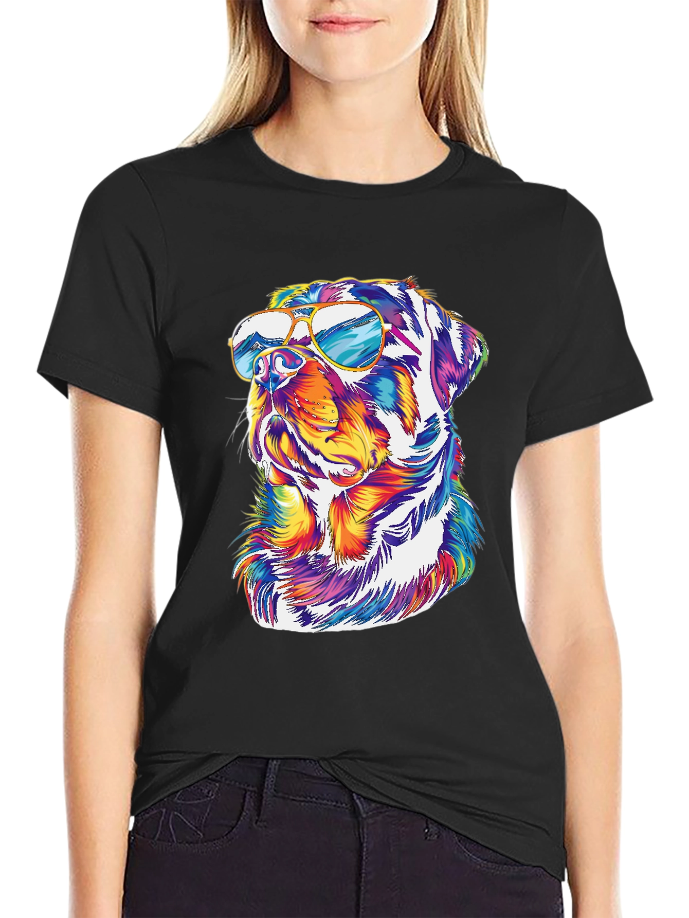 Cool Rottweiler T-Shirt - Dog with Sunglasses