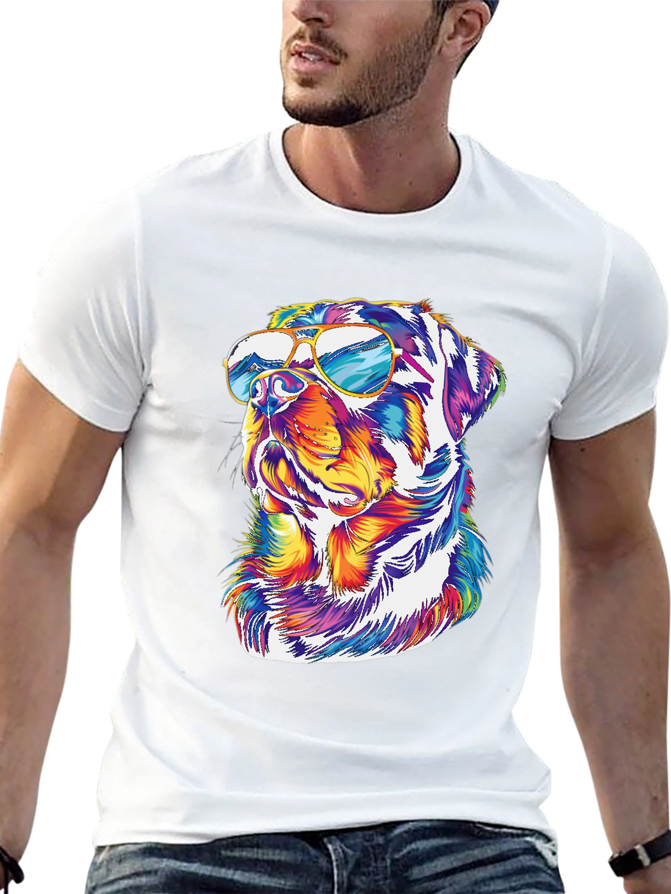 Cool Rottweiler T-Shirt - Dog with Sunglasses