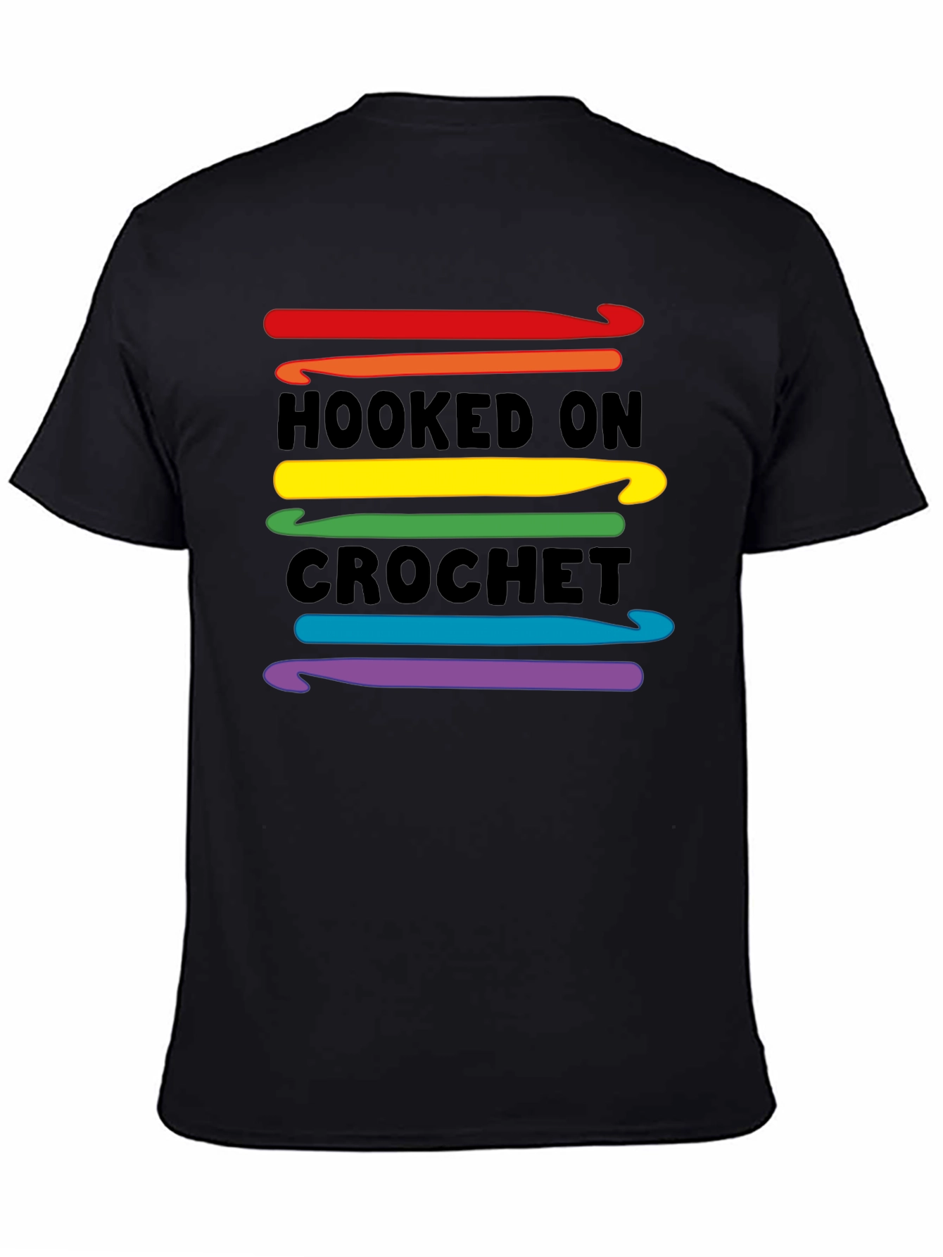 Hooked on Crochet T-Shirt - Rainbow Crochet Hooks