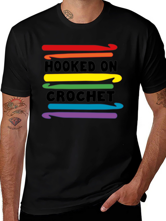 Hooked on Crochet T-Shirt - Rainbow Crochet Hooks