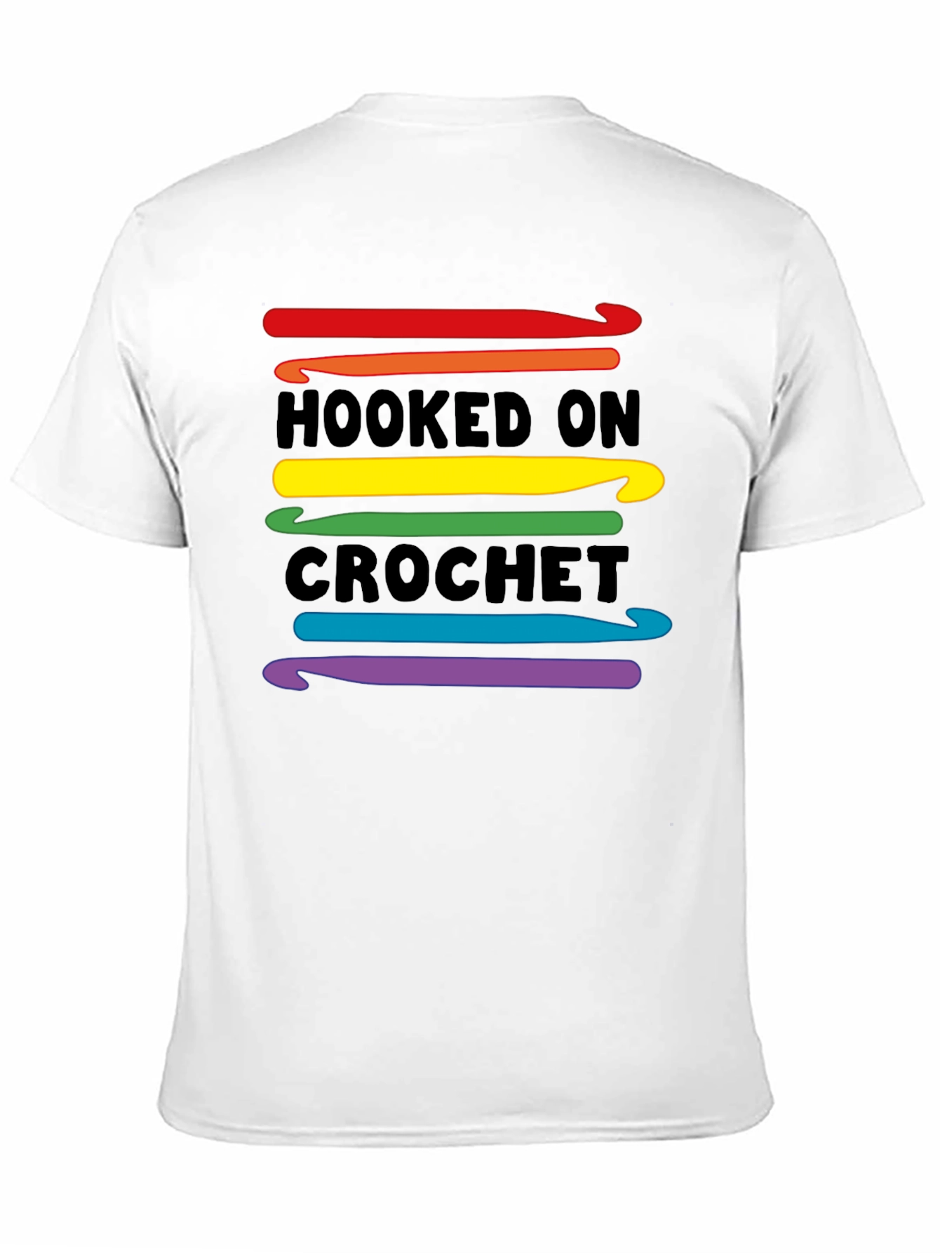 Hooked on Crochet T-Shirt - Rainbow Crochet Hooks