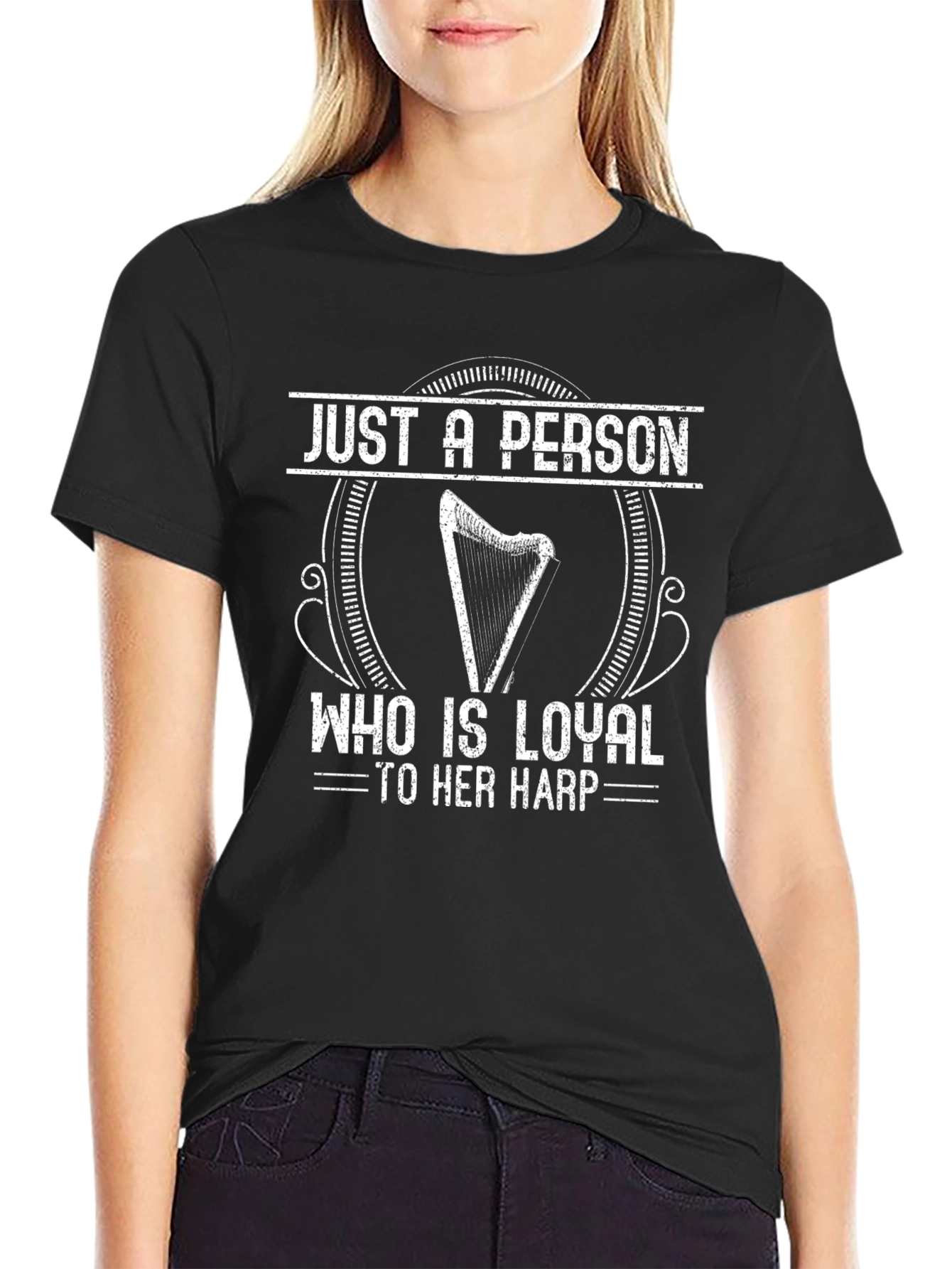 Loyal Harp Player Black T-Shirt