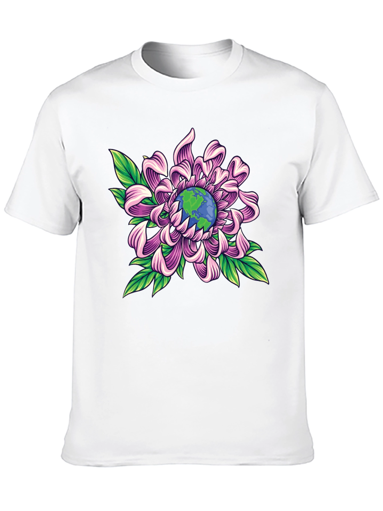 Earth Flower Graphic Tee - Save the Planet Style
