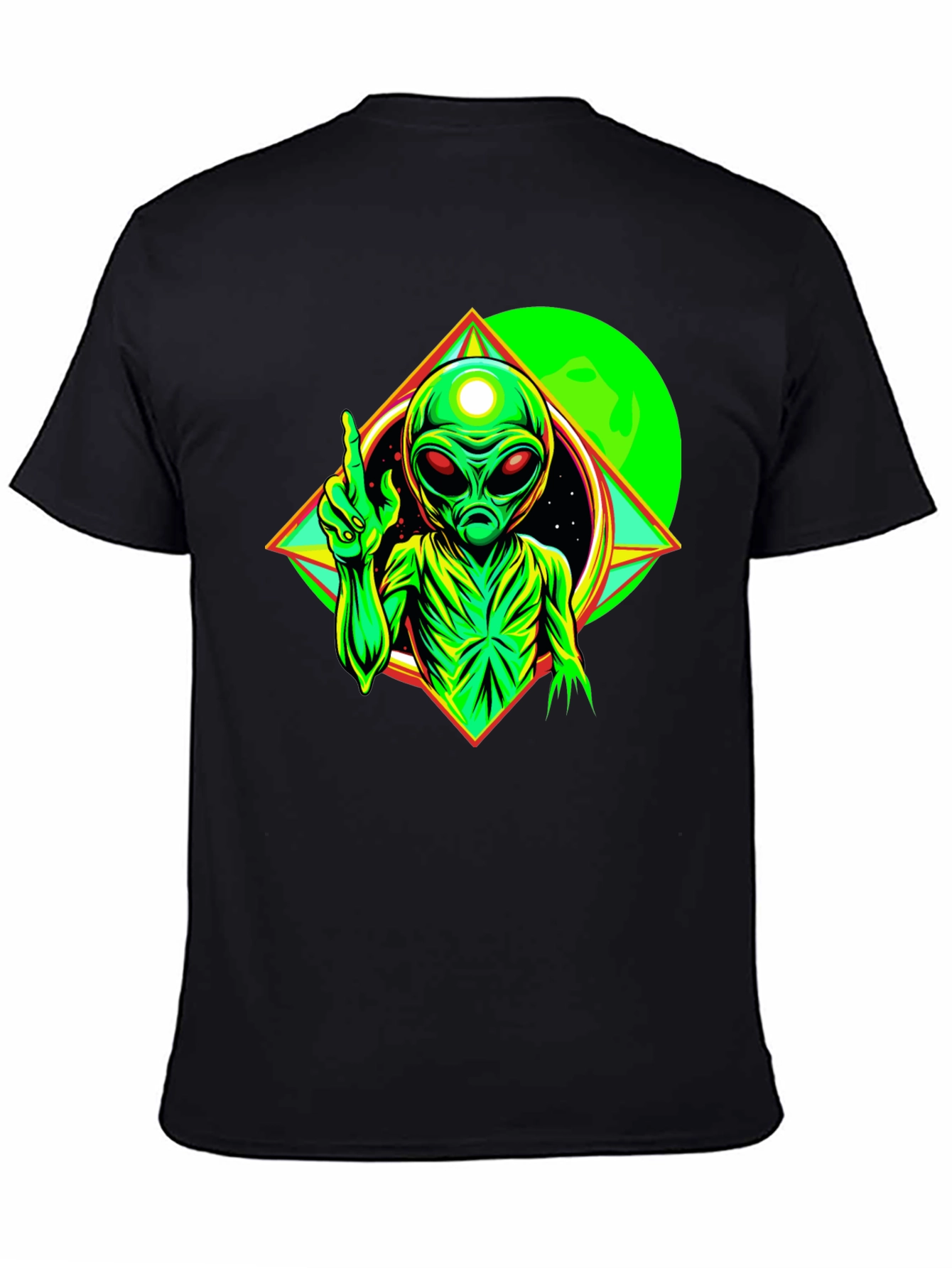 Cosmic Alien Graphic Tee - Black