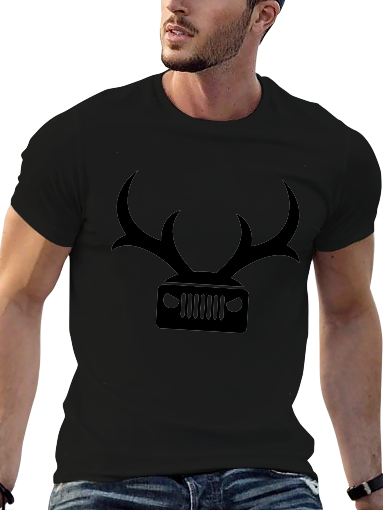 Antler Jeep Graphic T-Shirt - Black