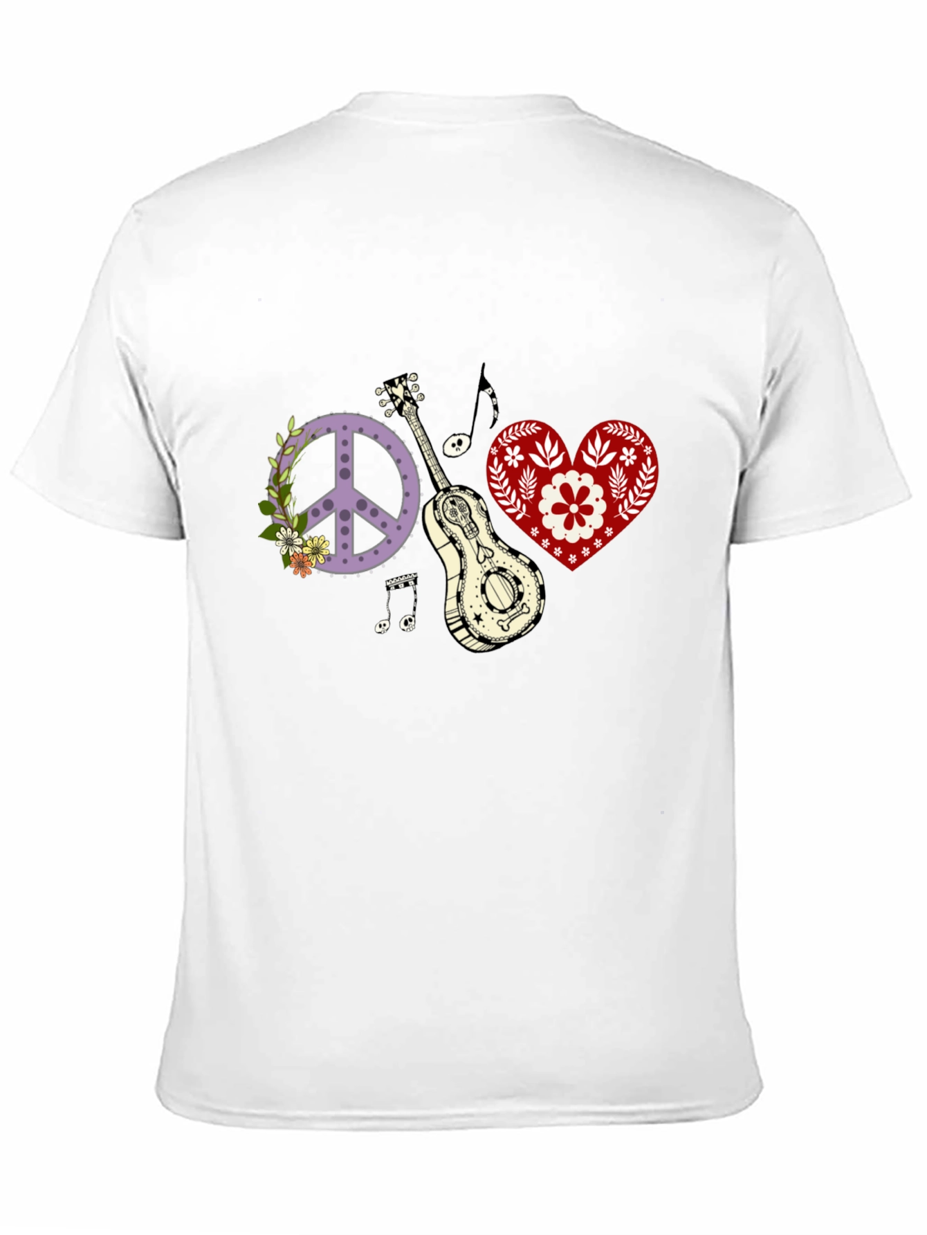 Peace Love & Music T-Shirt - Black Cotton Tee