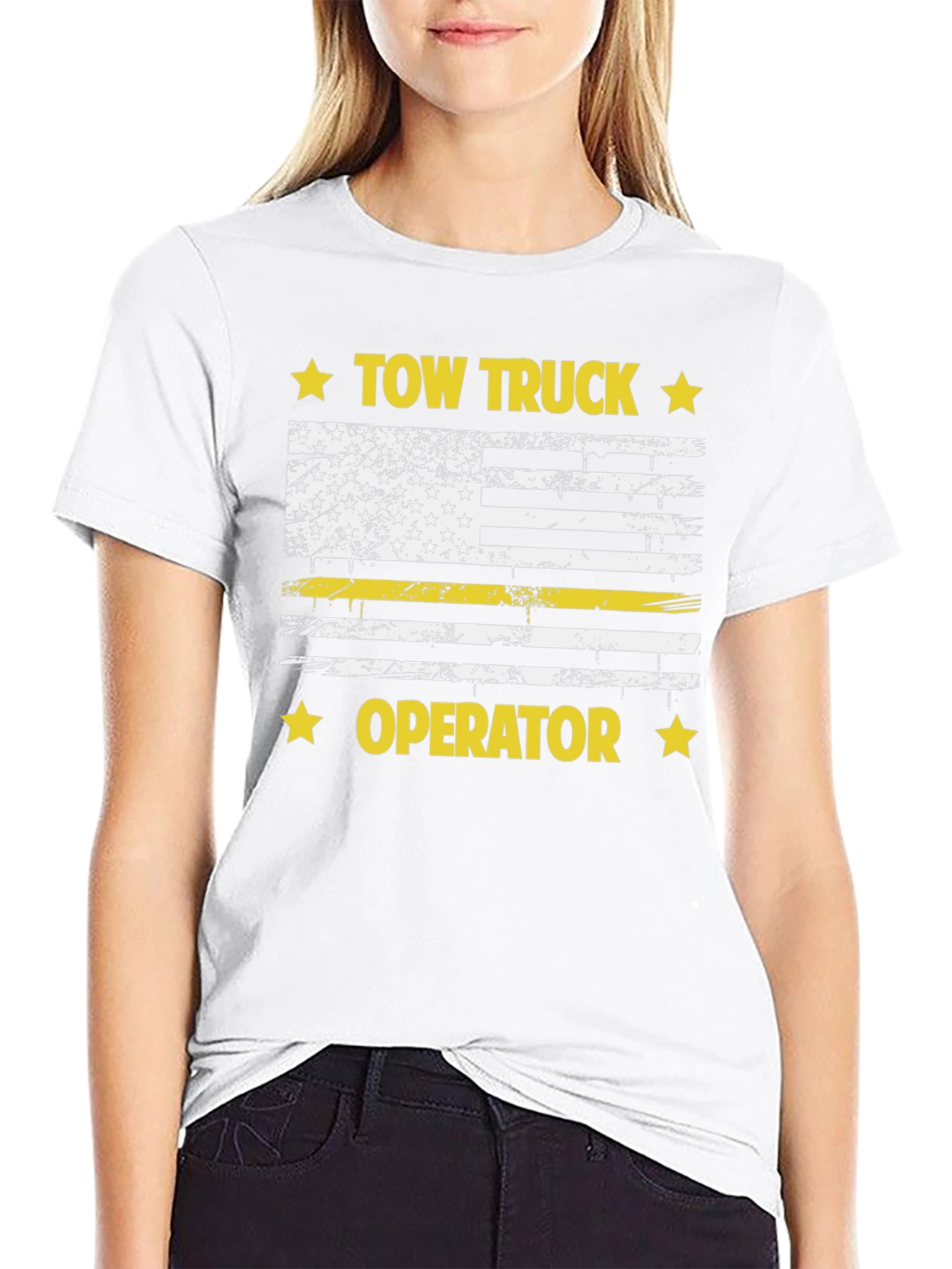 Tow Truck Operator USA Flag Graphic T-Shirt