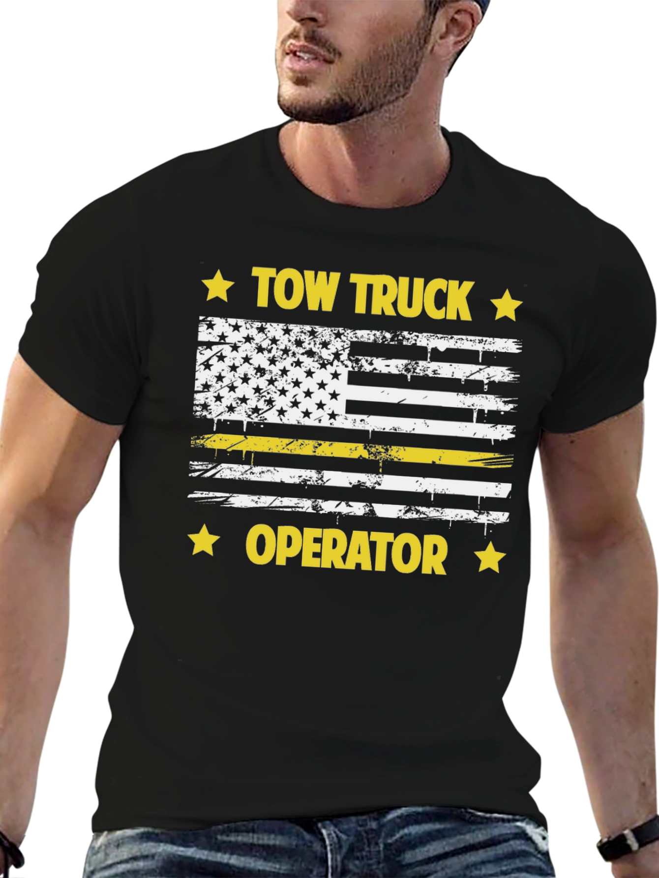 Tow Truck Operator USA Flag Graphic T-Shirt