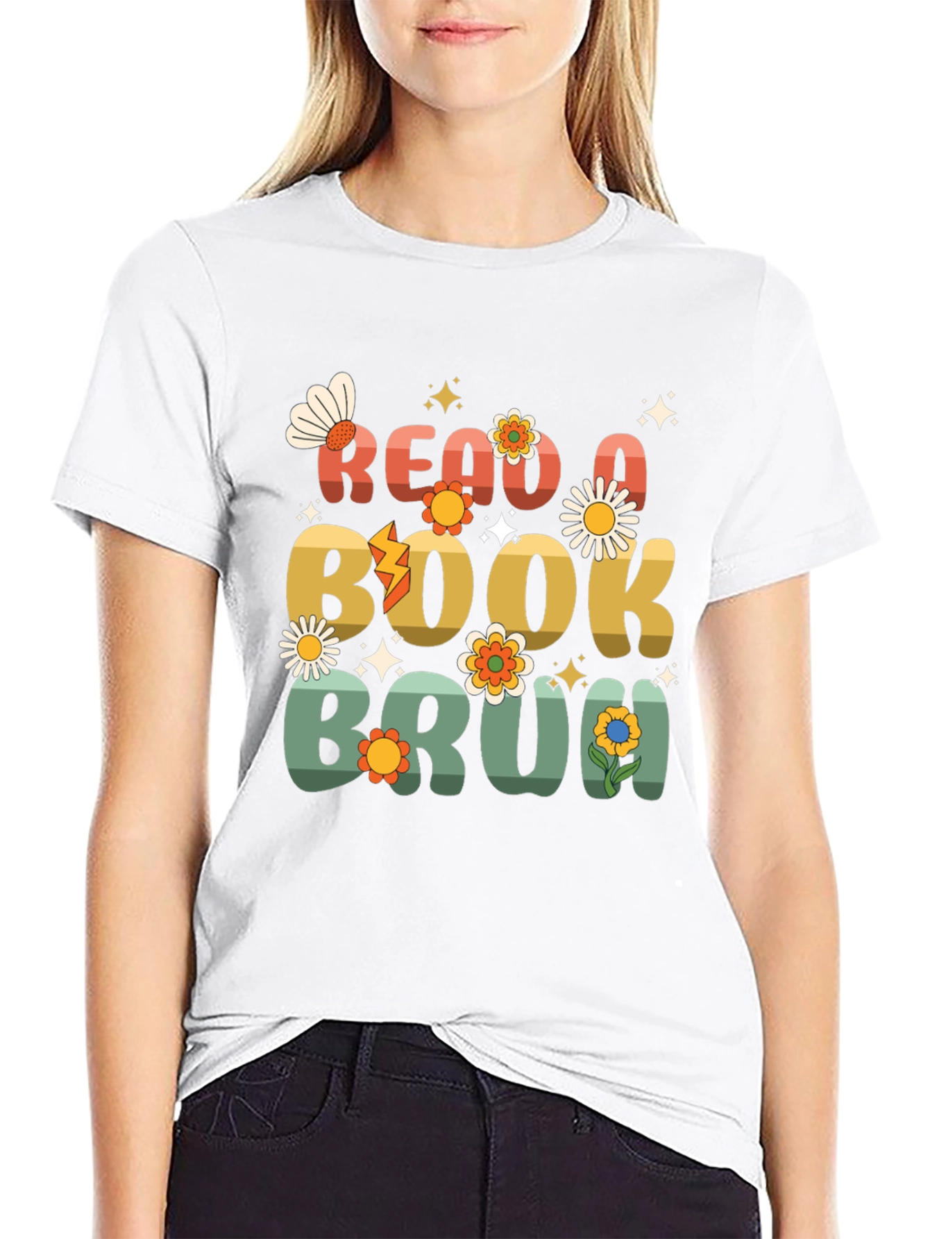 Read a Book Bruh Graphic Tee - Retro Design