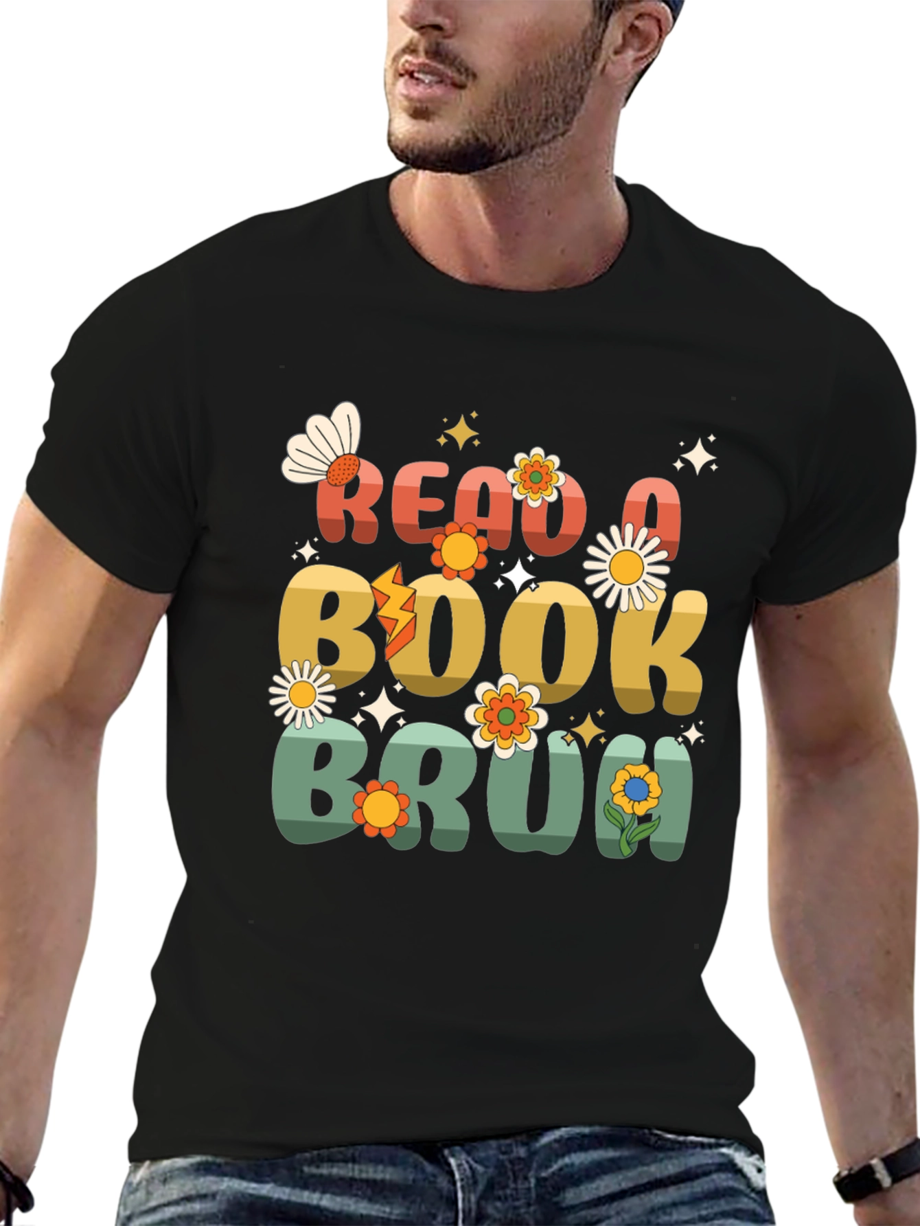 Read a Book Bruh Graphic Tee - Retro Design