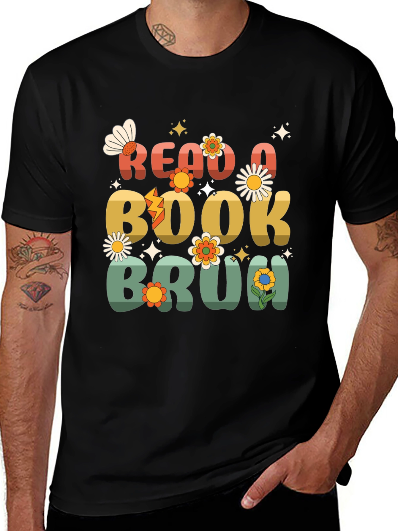 Read a Book Bruh Graphic Tee - Retro Design
