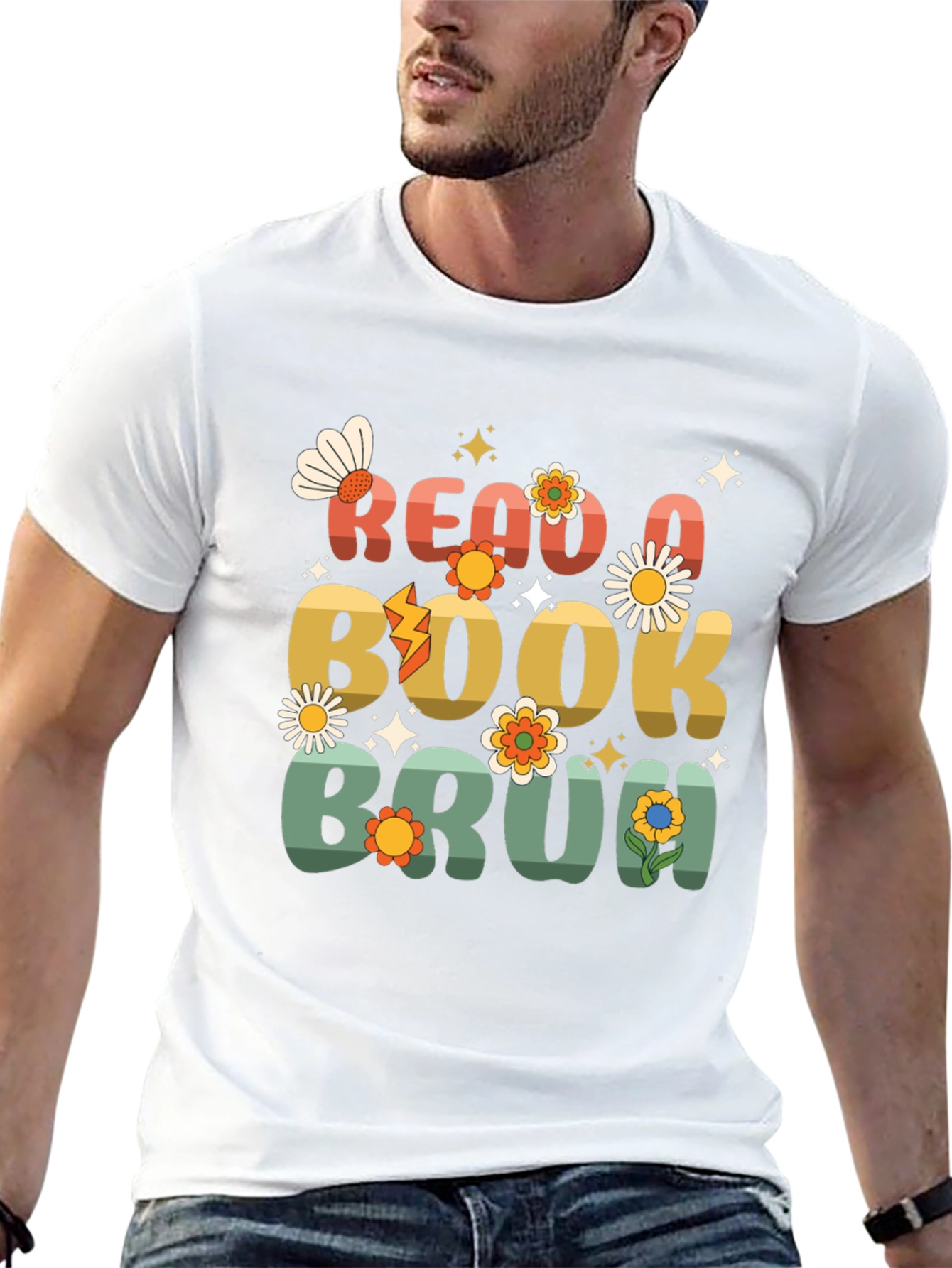 Read a Book Bruh Graphic Tee - Retro Design
