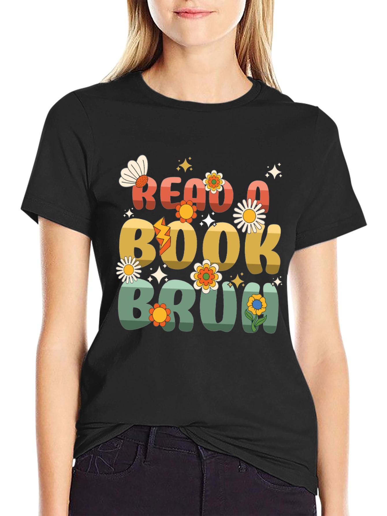 Read a Book Bruh Graphic Tee - Retro Design