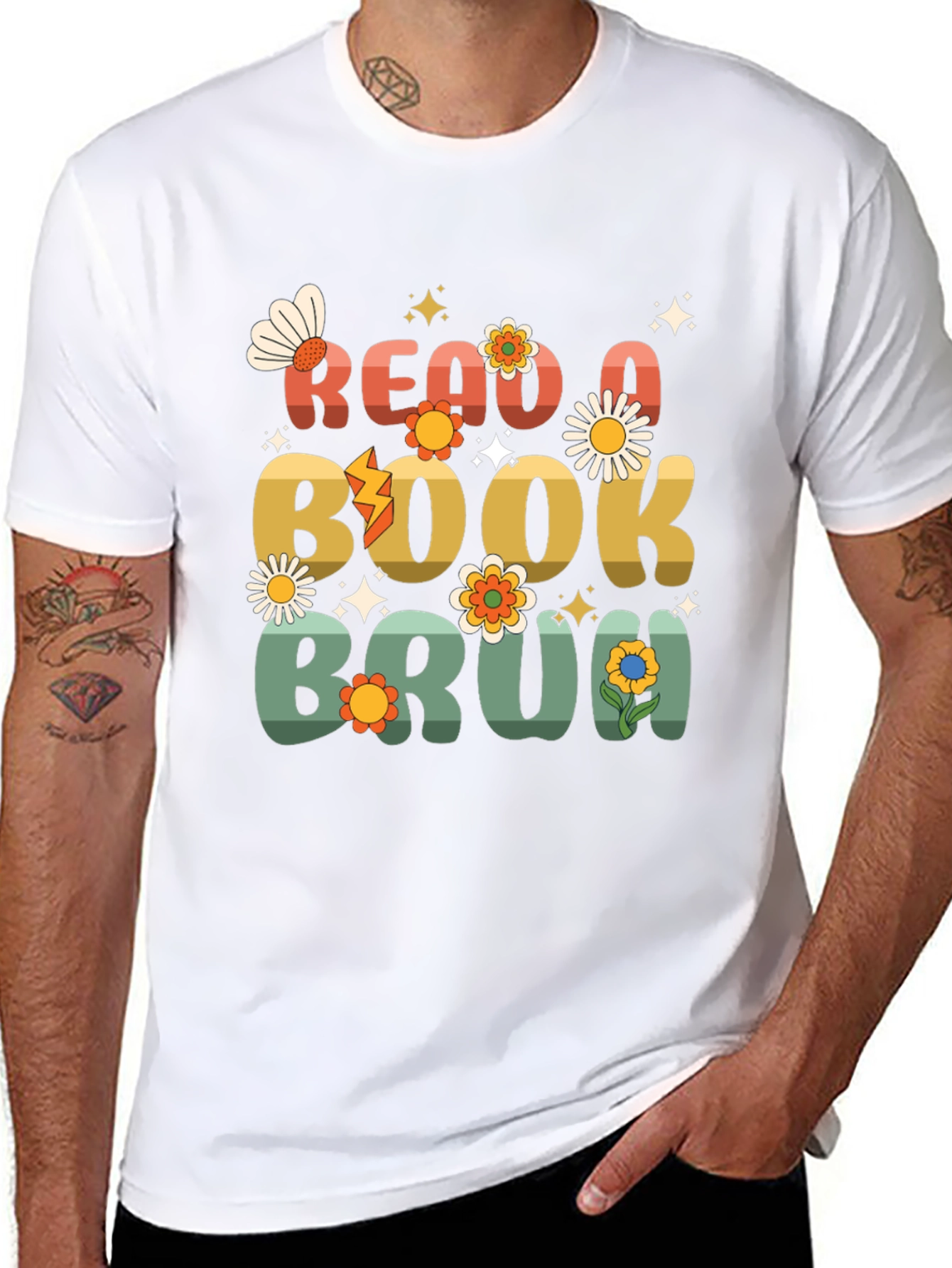 Read a Book Bruh Graphic Tee - Retro Design