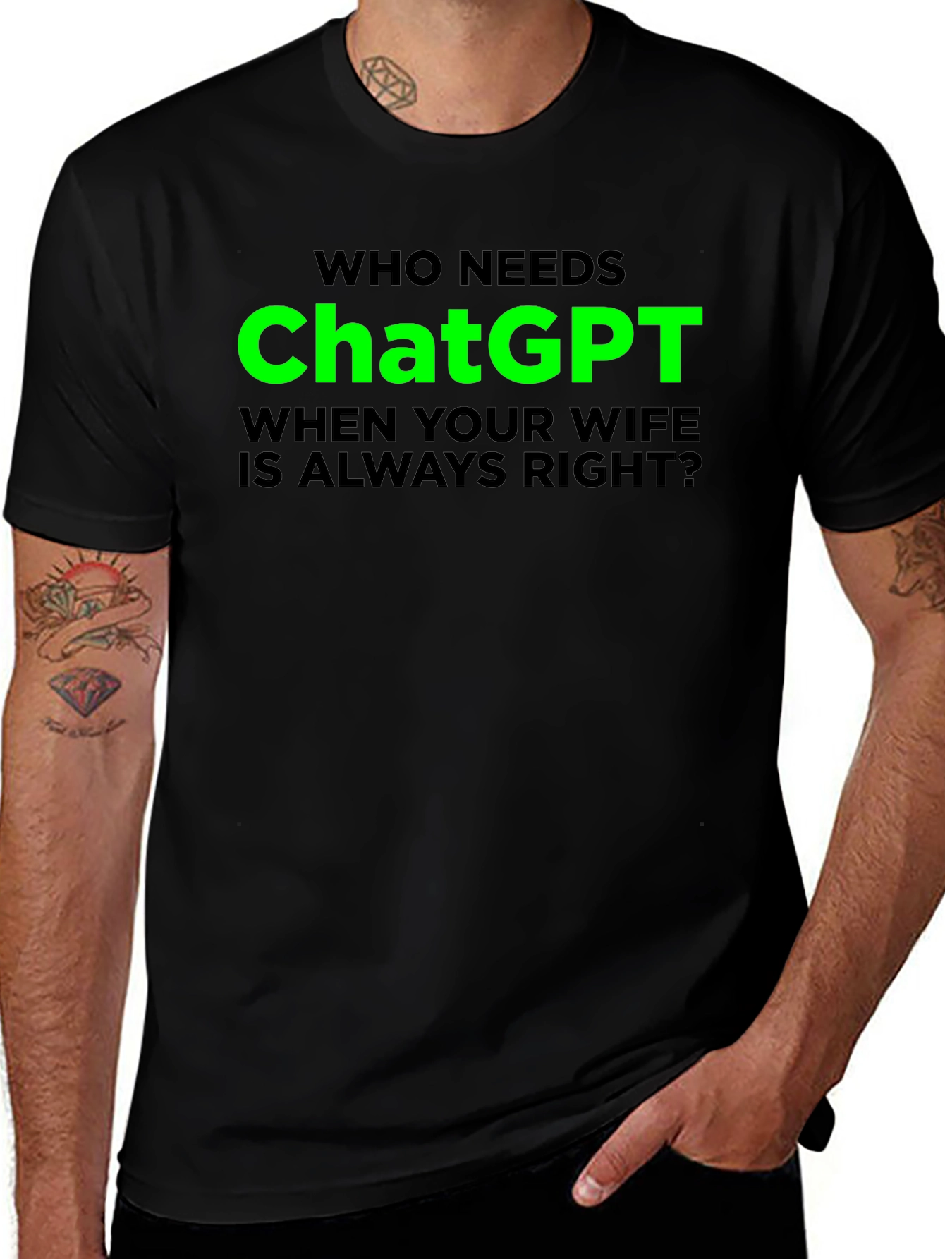 Funny ChatGPT Wife Always Right Graphic T-Shirt