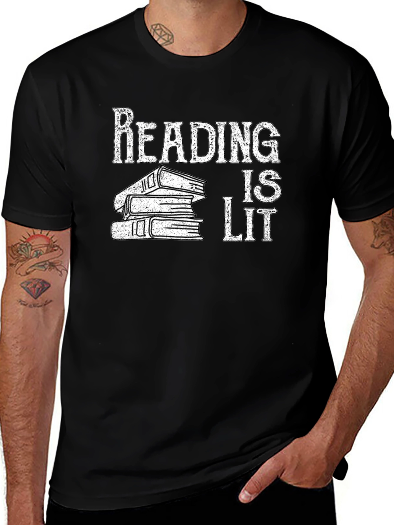Reading is Lit Black Graphic Tee