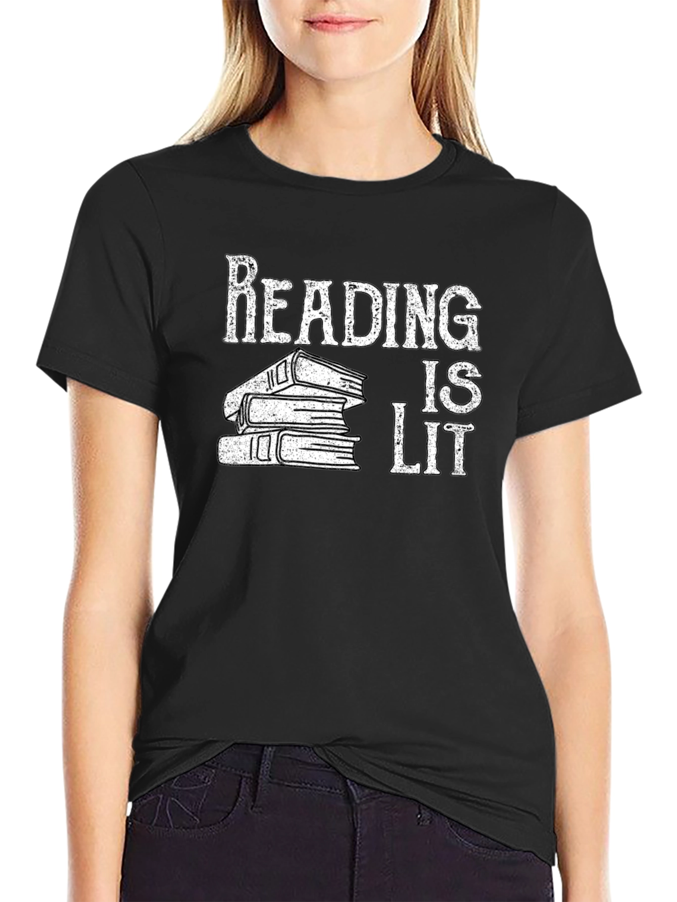 Reading is Lit Black Graphic Tee