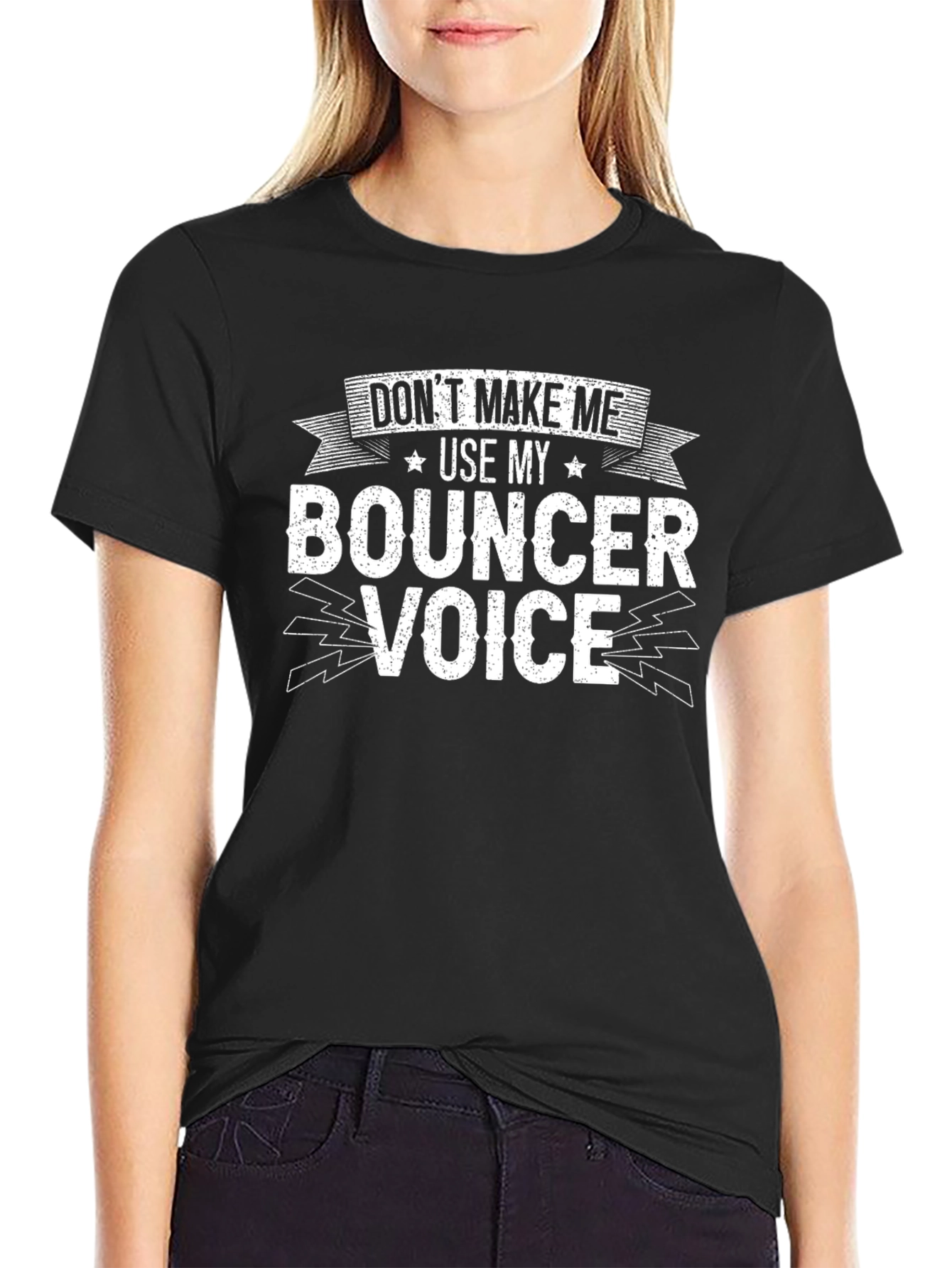 Bouncer Voice Graphic Tee - Black Cotton T-Shirt