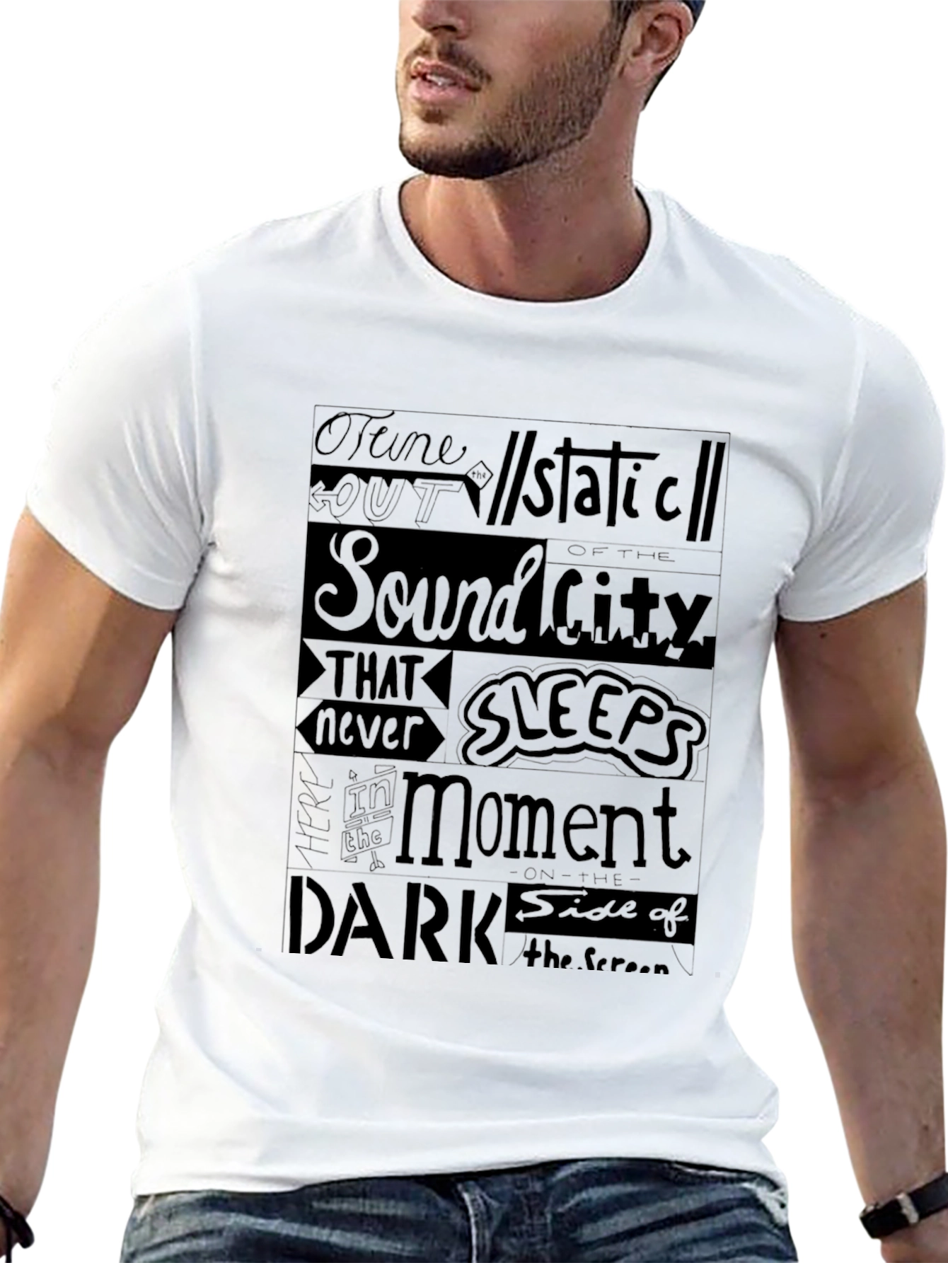 Tune Out T-Shirt - Graphic Design Black Tee