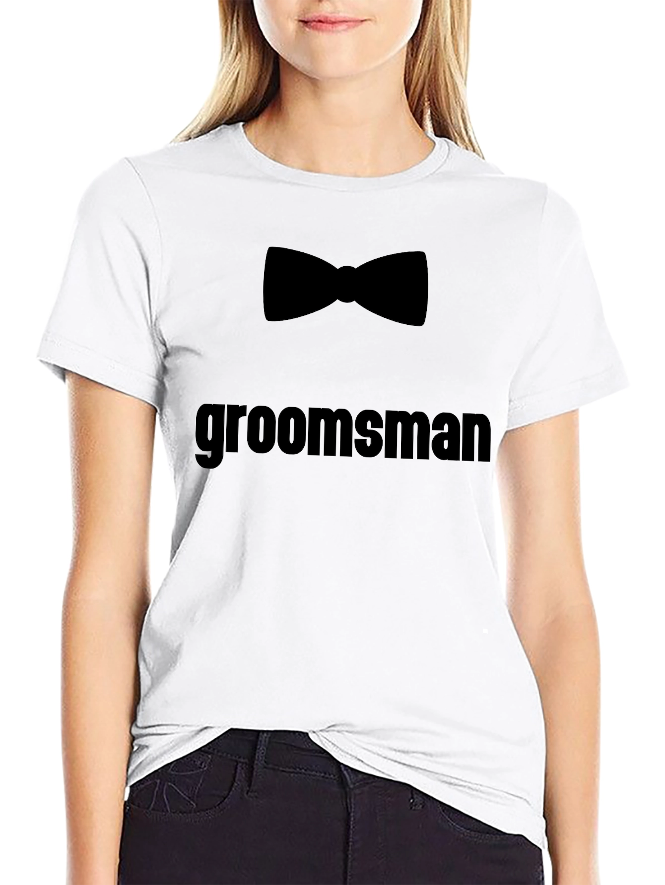Groomsman Bowtie Black T-Shirt