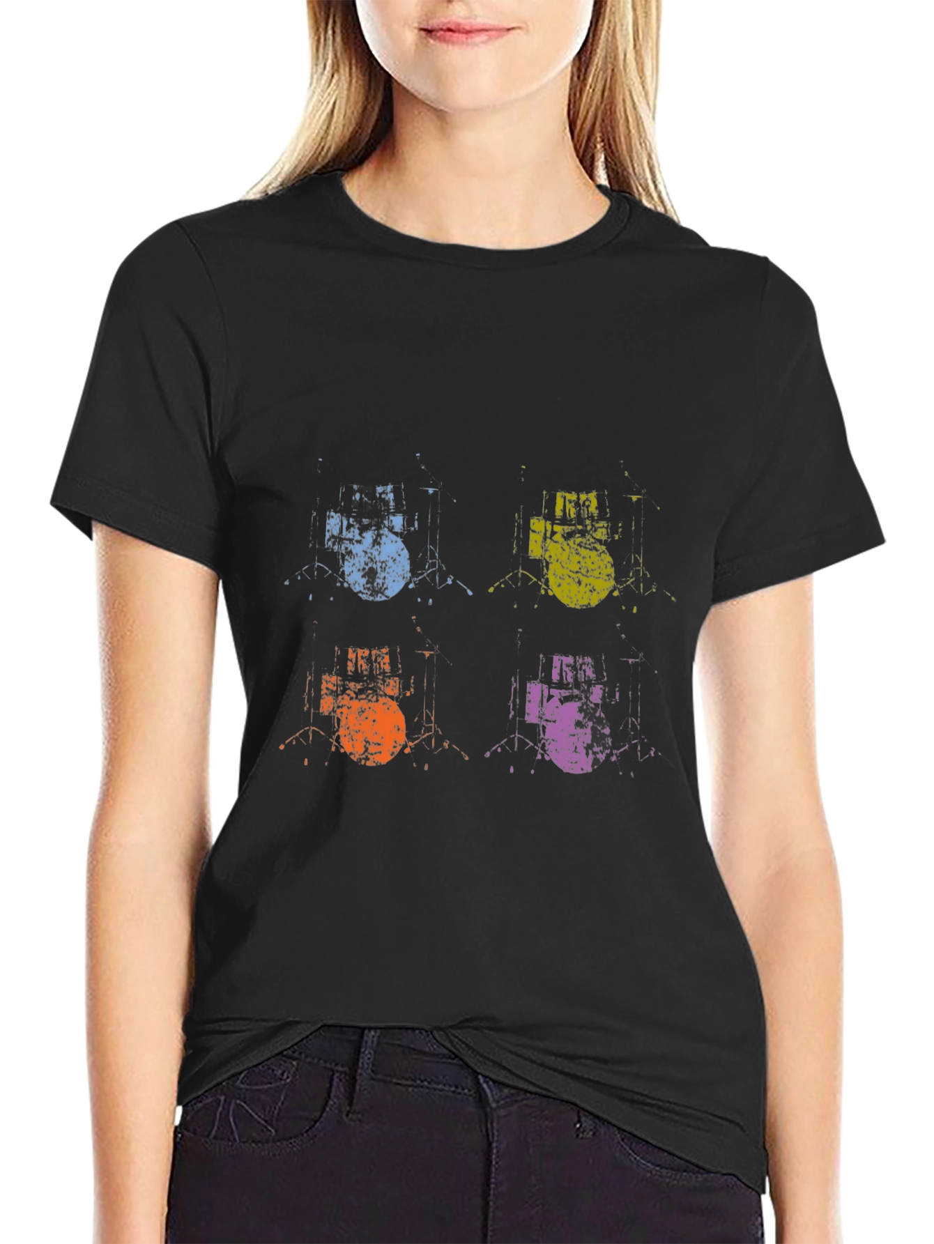 Retro Drum Kit Pop Art T-Shirt