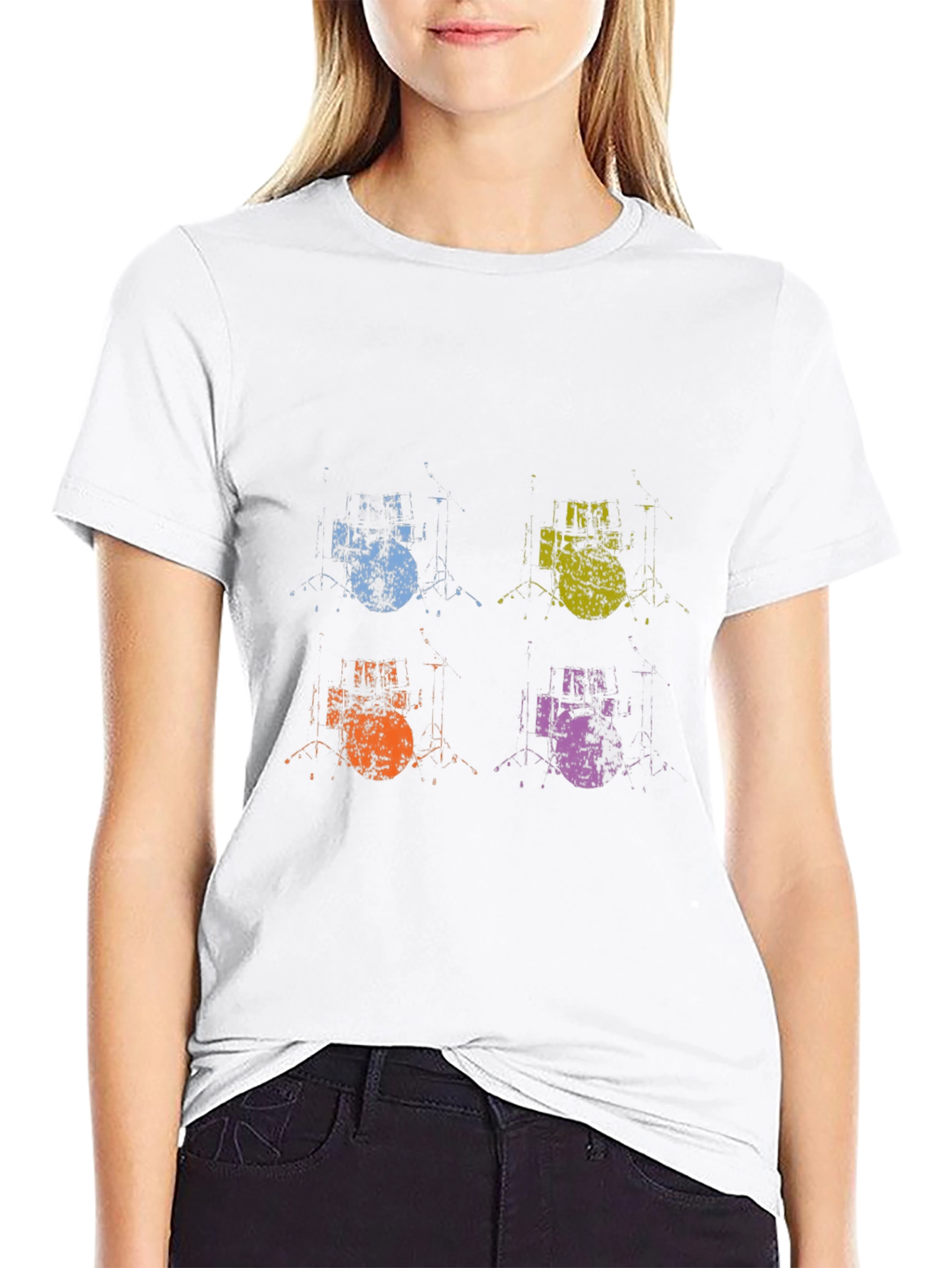 Retro Drum Kit Pop Art T-Shirt