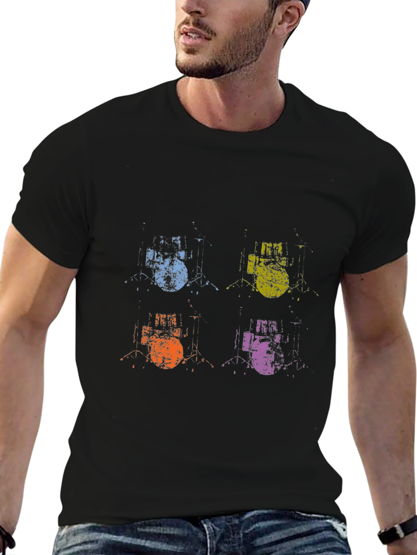 Retro Drum Kit Pop Art T-Shirt