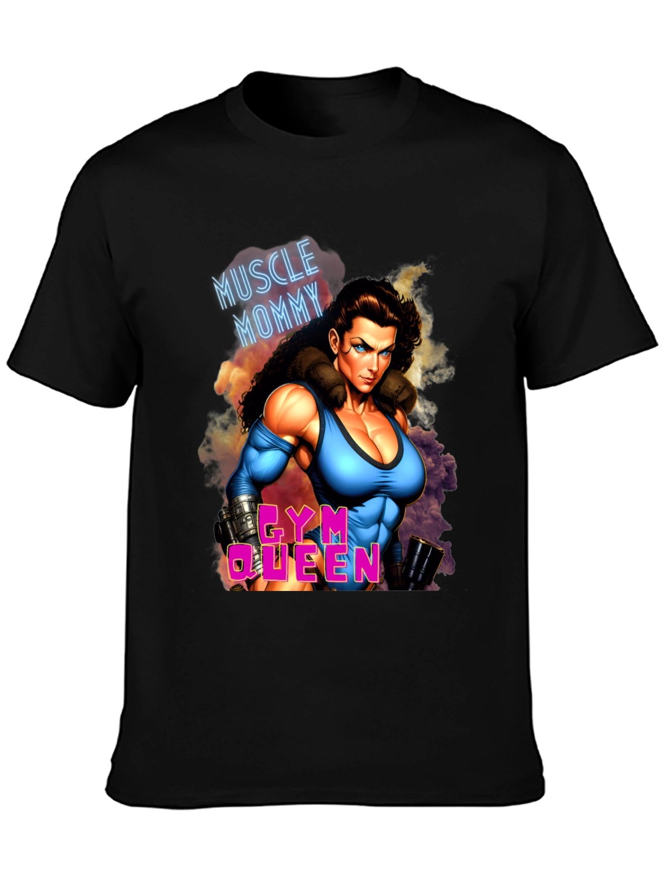 Muscle Mommy Gym Queen Black T-Shirt