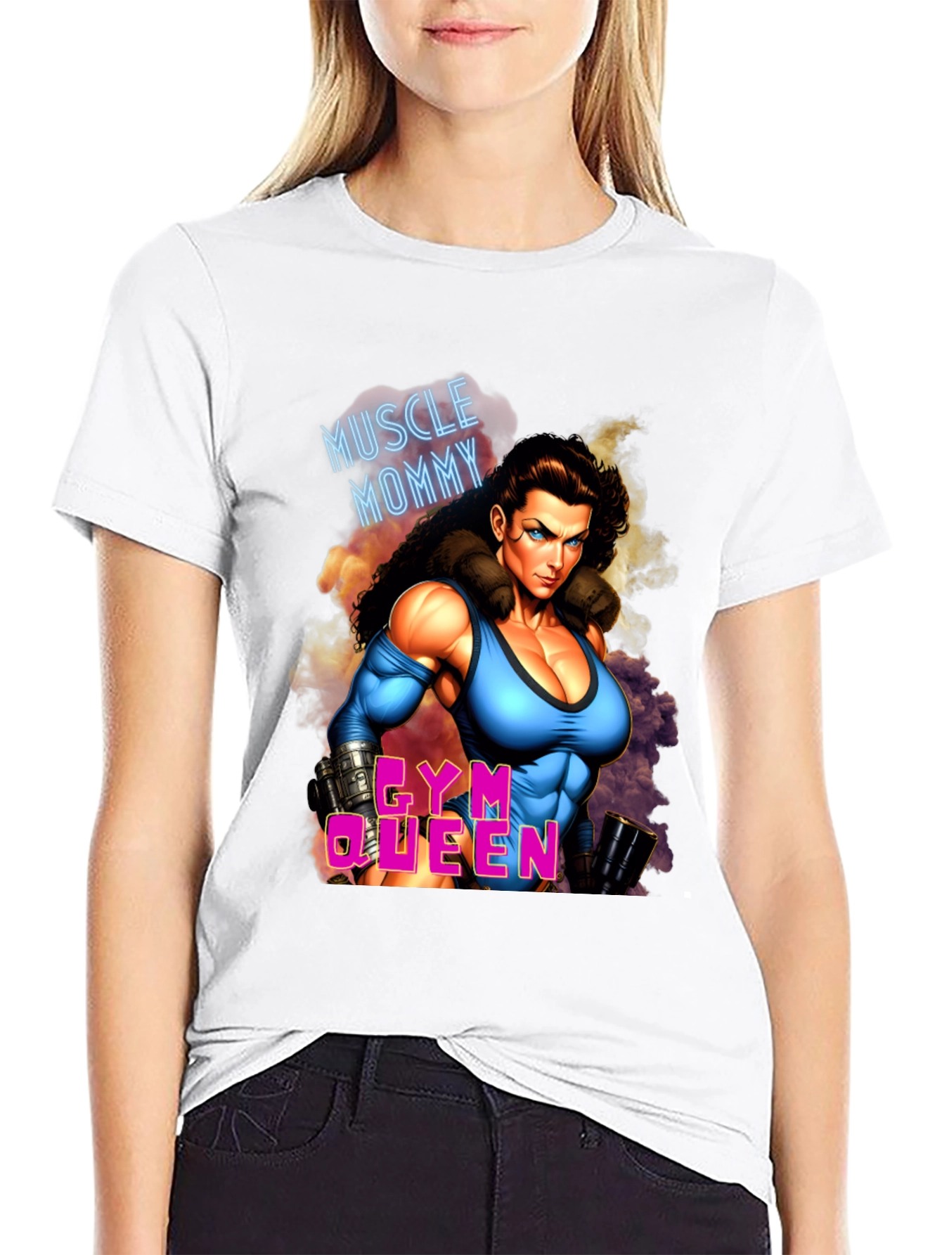 Muscle Mommy Gym Queen Black T-Shirt